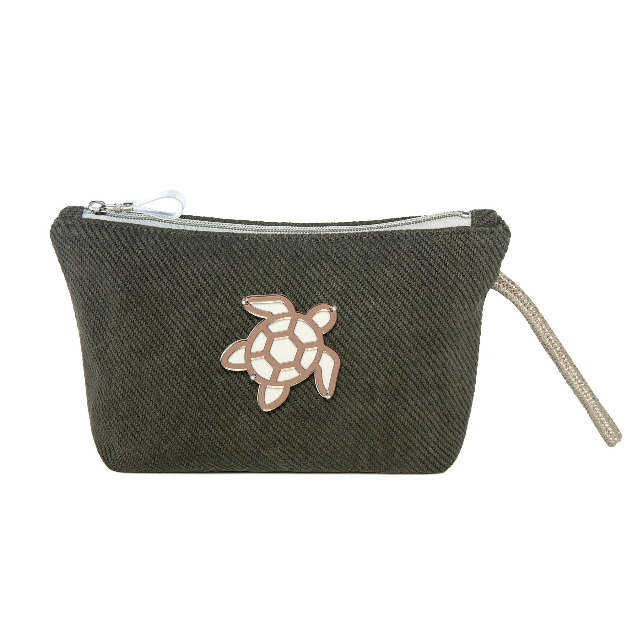 MARGO Pouch | Khaki Diagonal Turtle