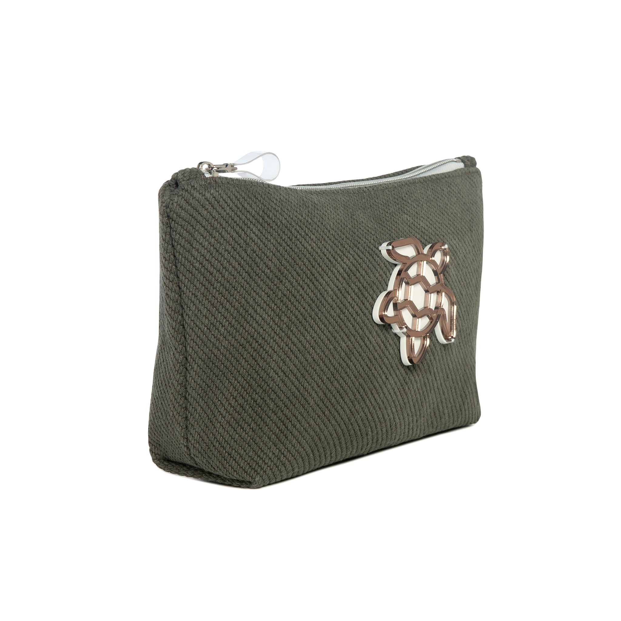 MARGO Pouch | Khaki Diagonal Turtle