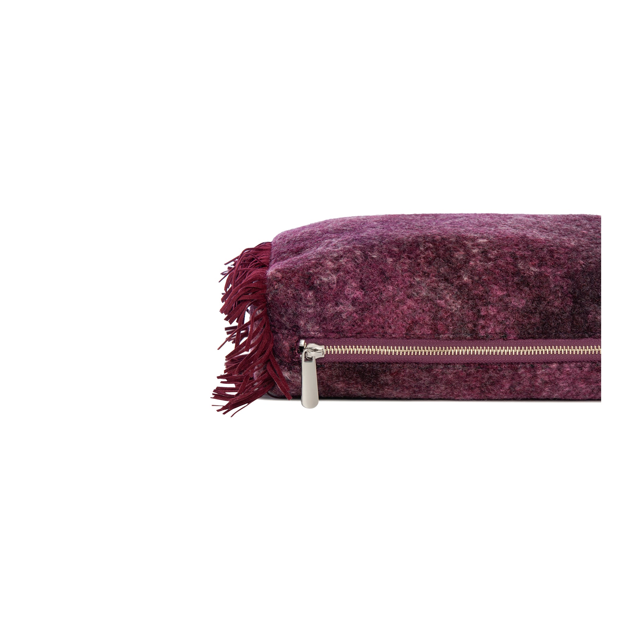 MELISSA Pouch | Aubergine Washed Wool Flower