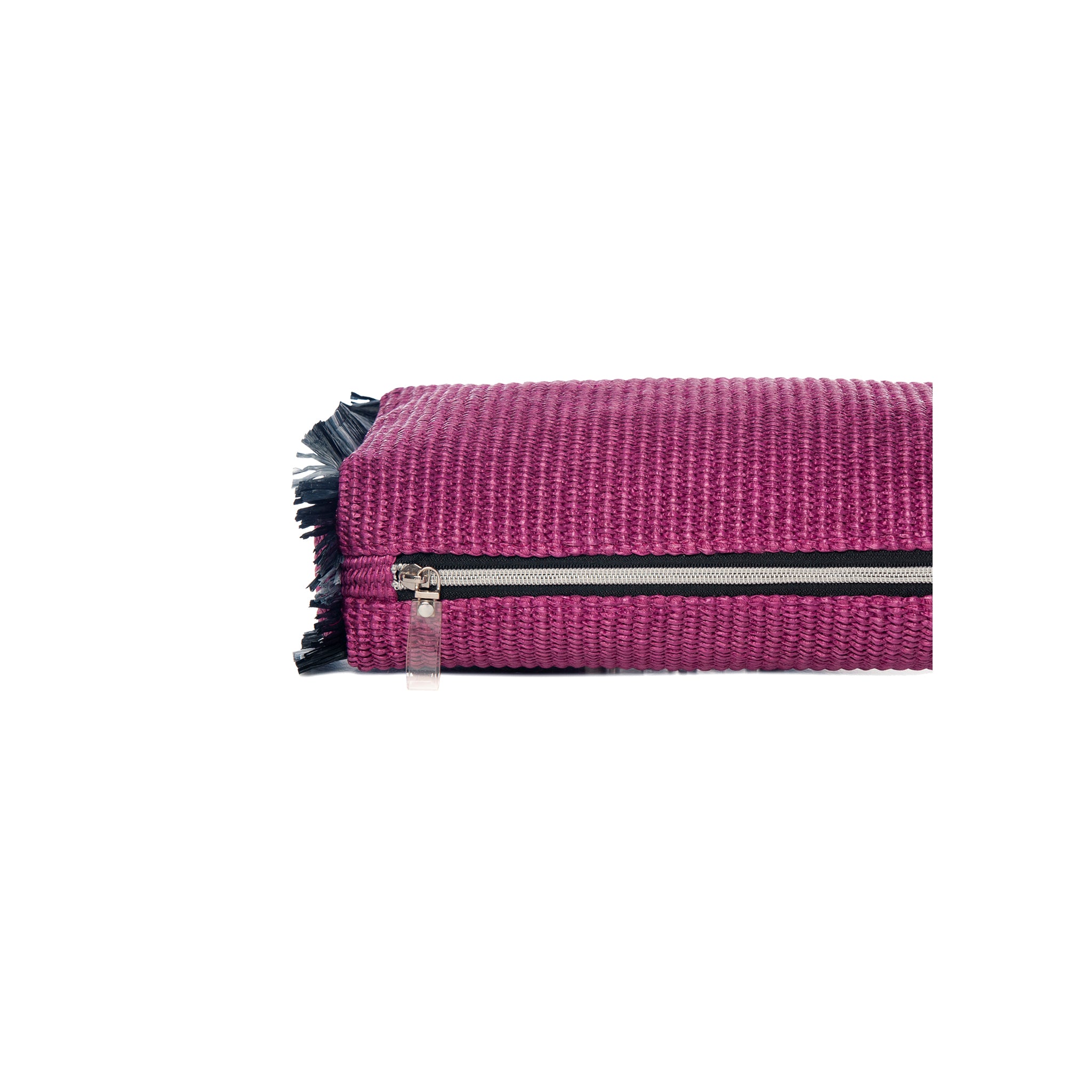 MELISSA Pouch | Dark Fushia Raffia Evil Eye