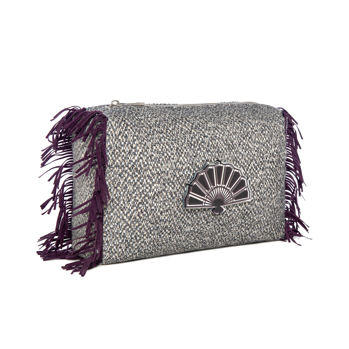 MELISSA Pouch | Mixed Grey Dots Fan