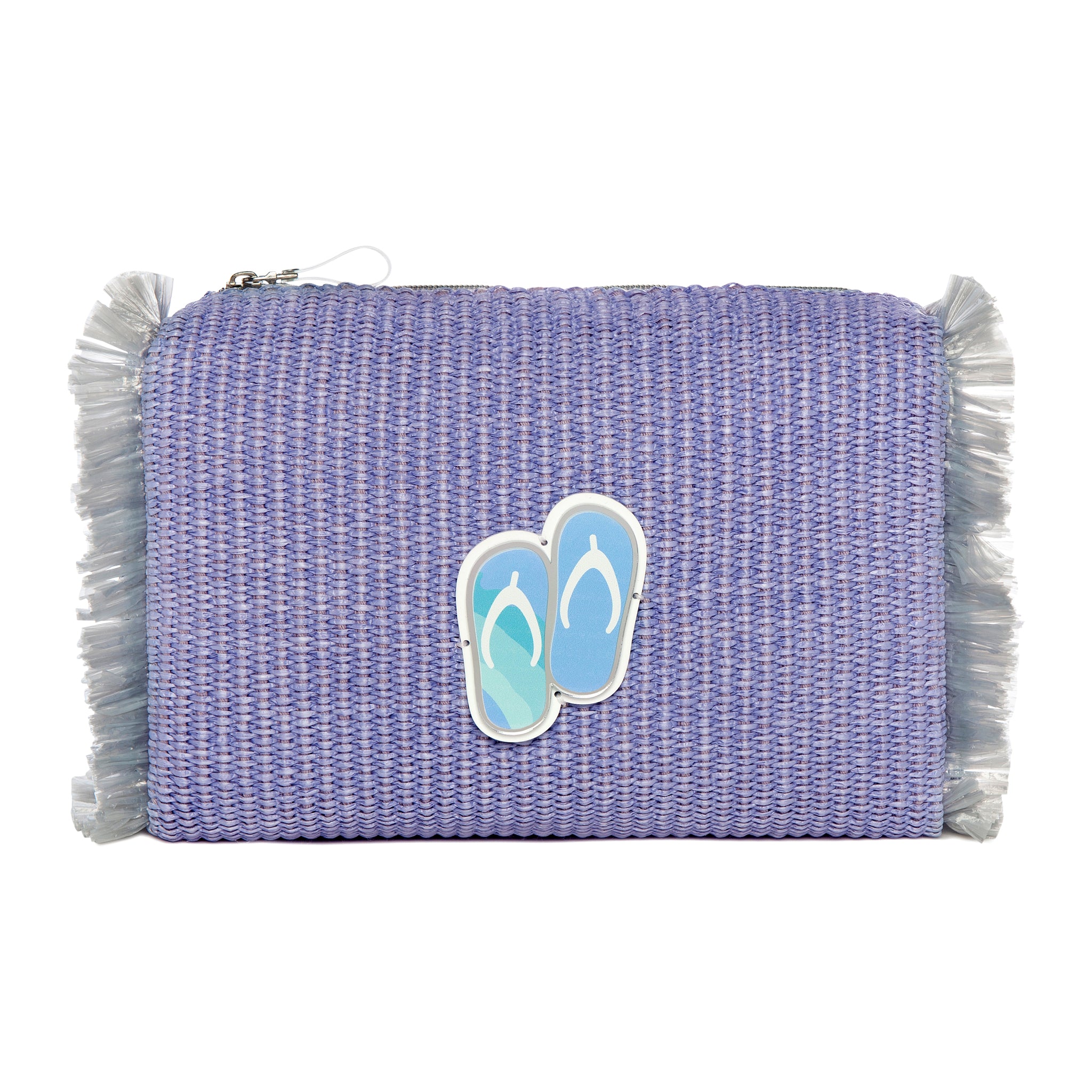 MELISSA Pouch | Lilac Raffia Flip Flops