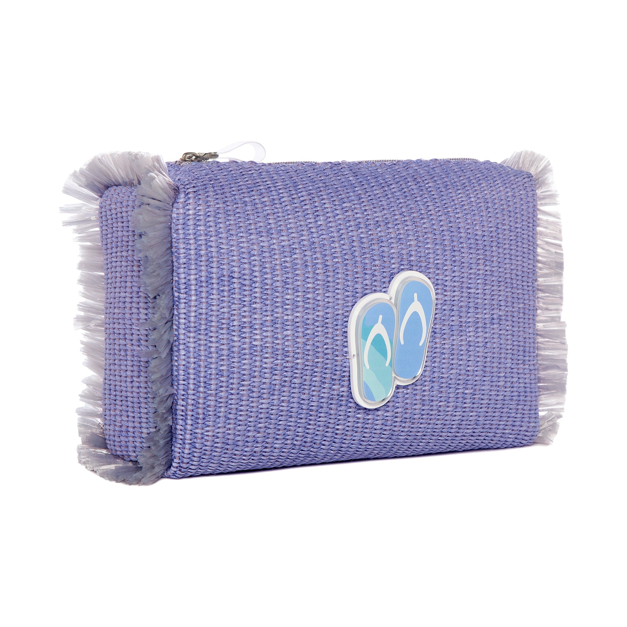 MELISSA Pouch | Lilac Raffia Flip Flops