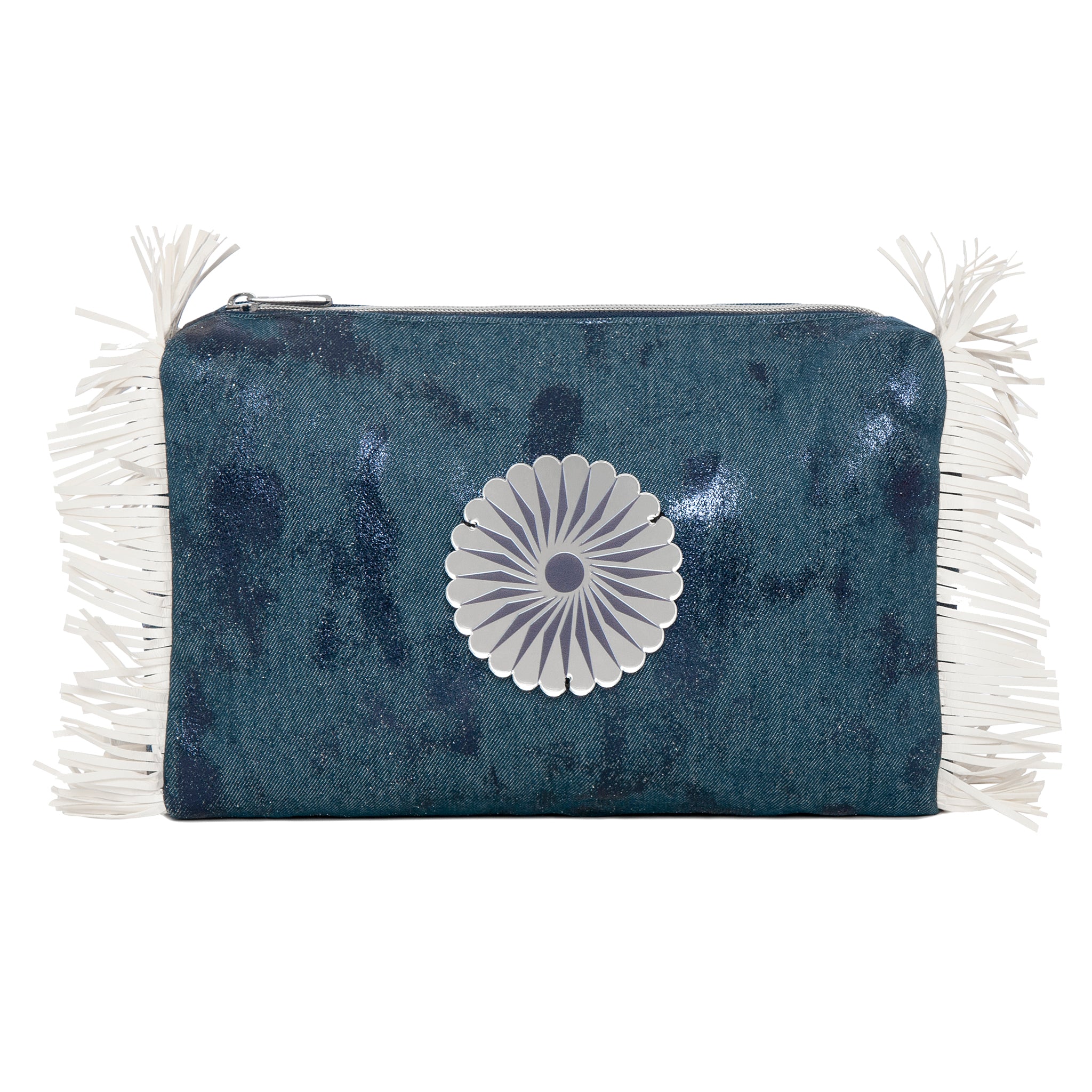 MELISSA Pouch | Navy Shiny Canvas Rosette