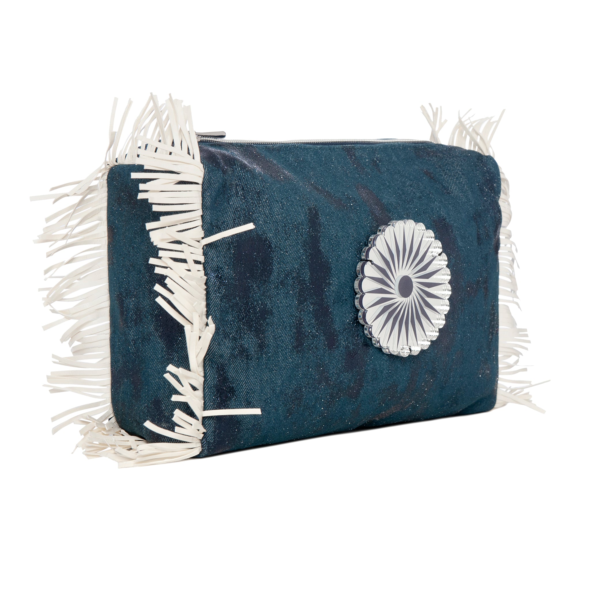 MELISSA Pouch | Navy Shiny Canvas Rosette