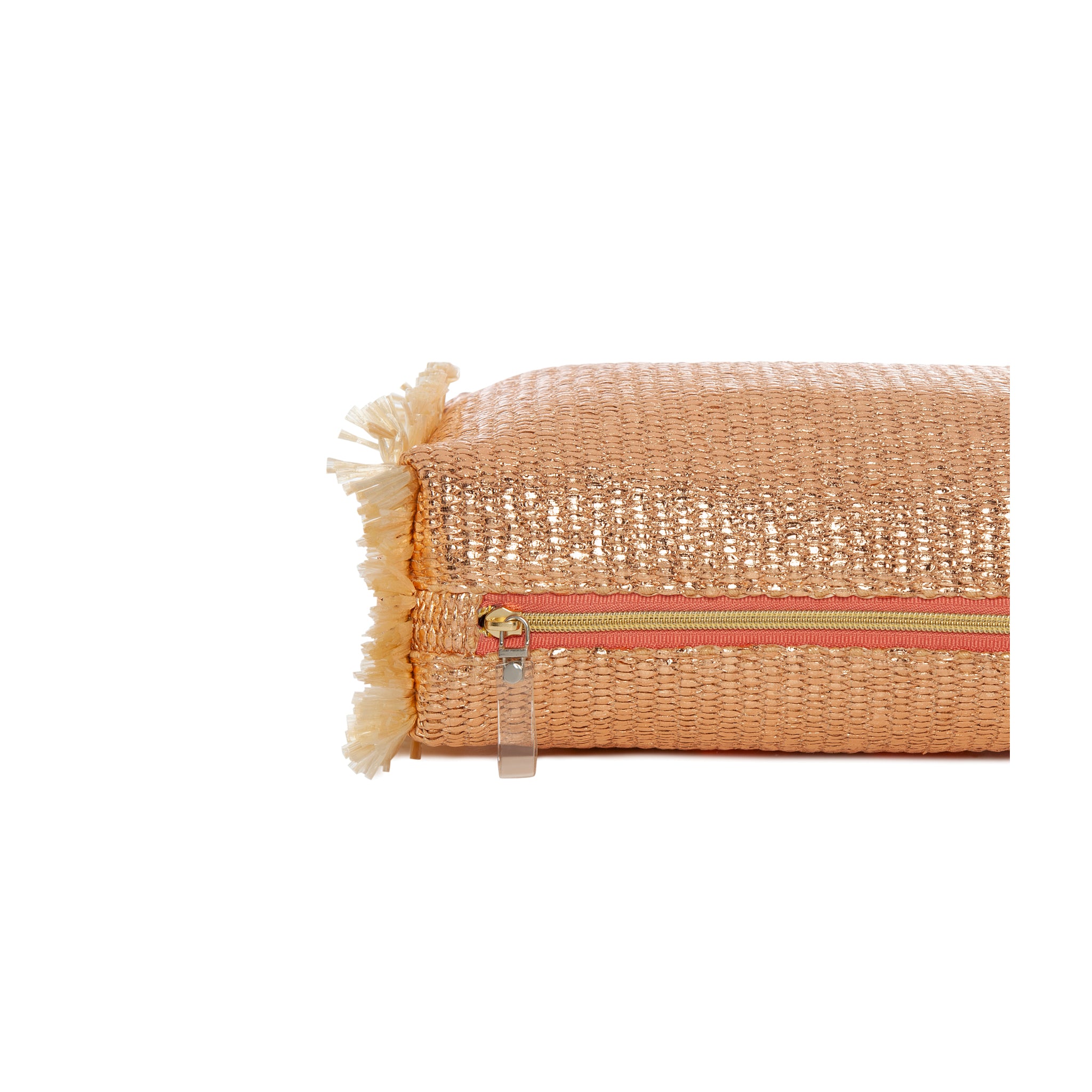 MELISSA Pouch | Rose Gold Raffia Glasses