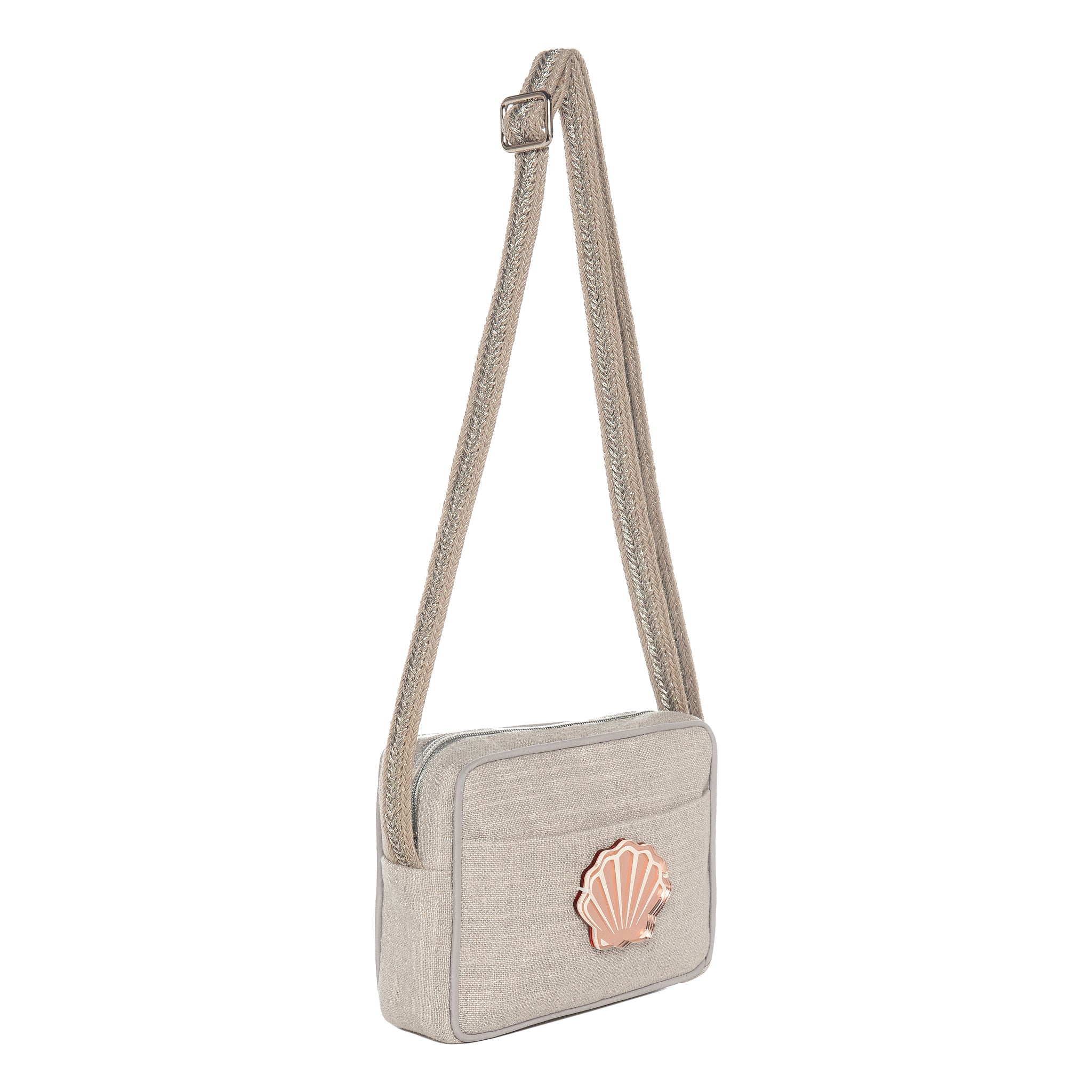 MIMI Shoulder bag small | Taupe Sparkle Shell