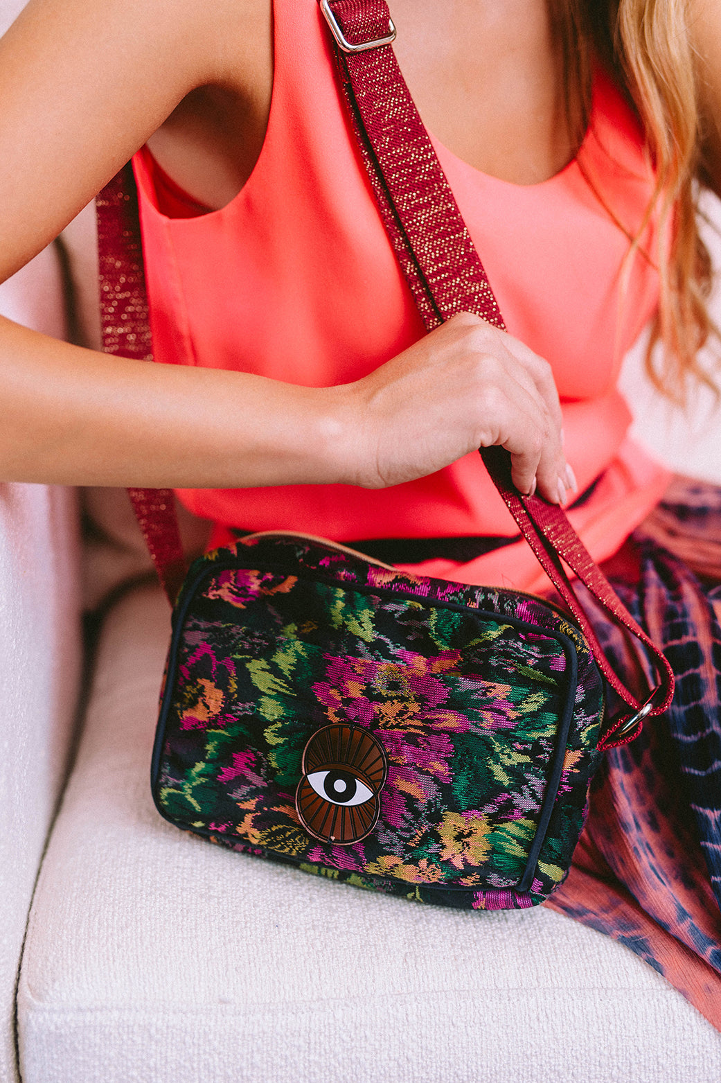 MIMI Shoulder Bag Small | Winter Flowers Evil Eye