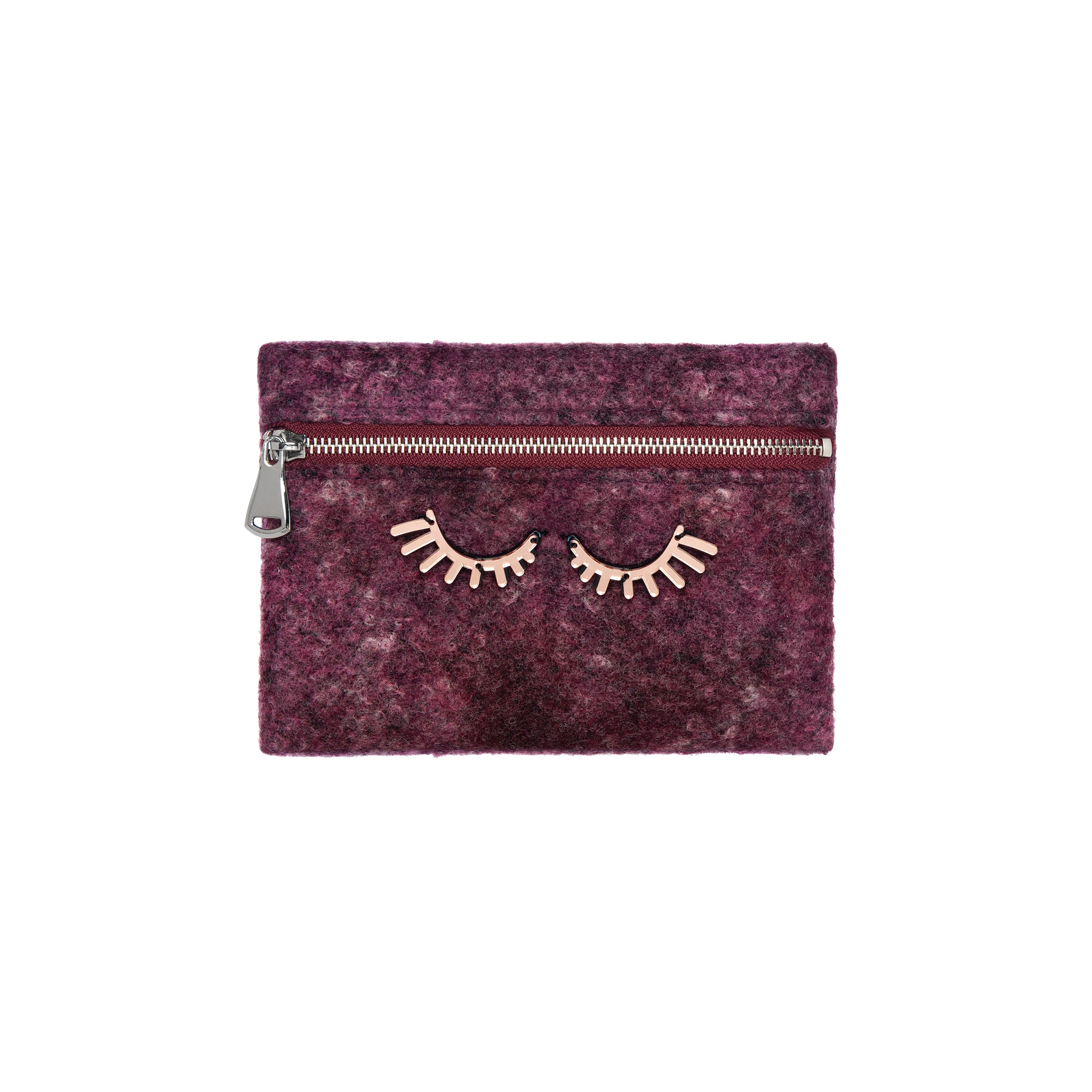 ALIKI Mini Pouch | Aubergine Washed Wool Lashes