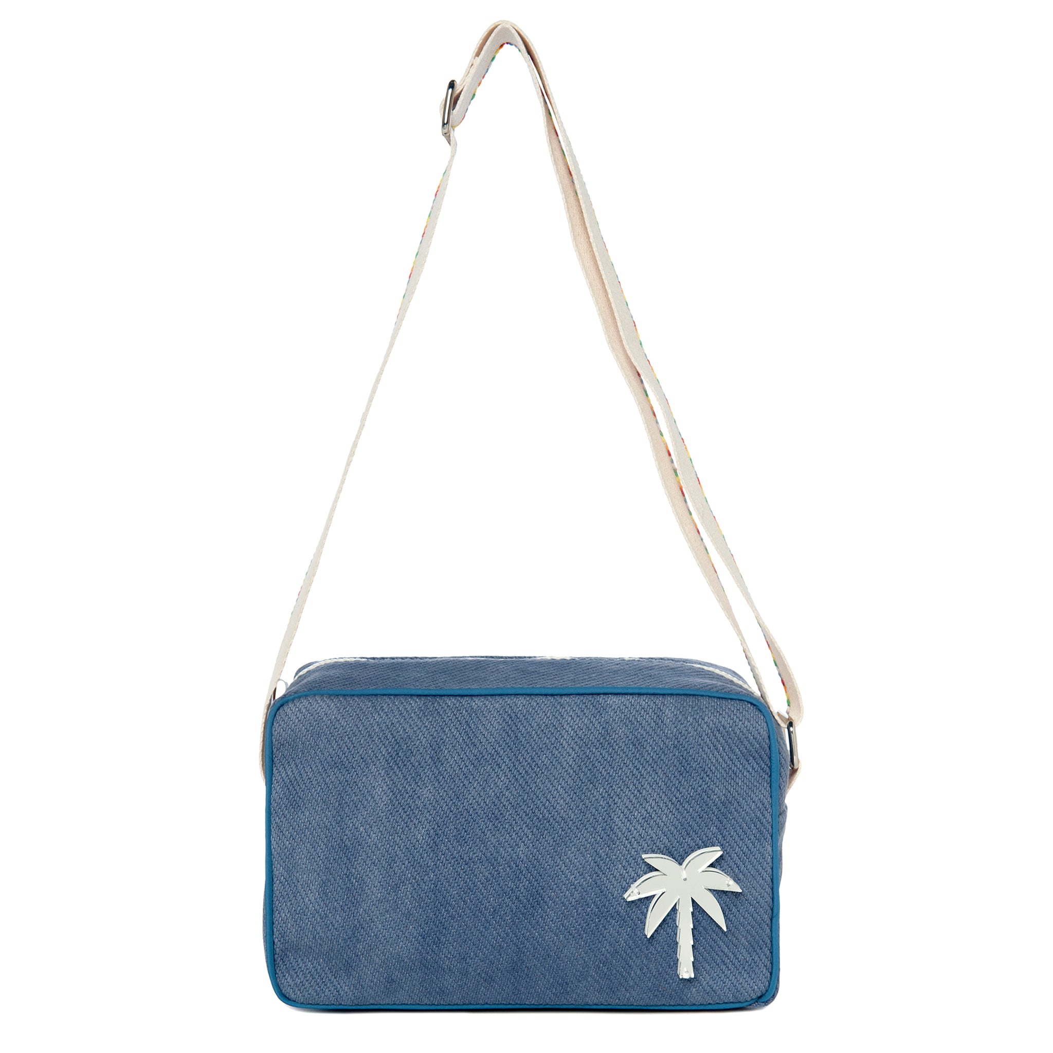 NADIA Shoulder Bag | Blue diagonal Palm tree