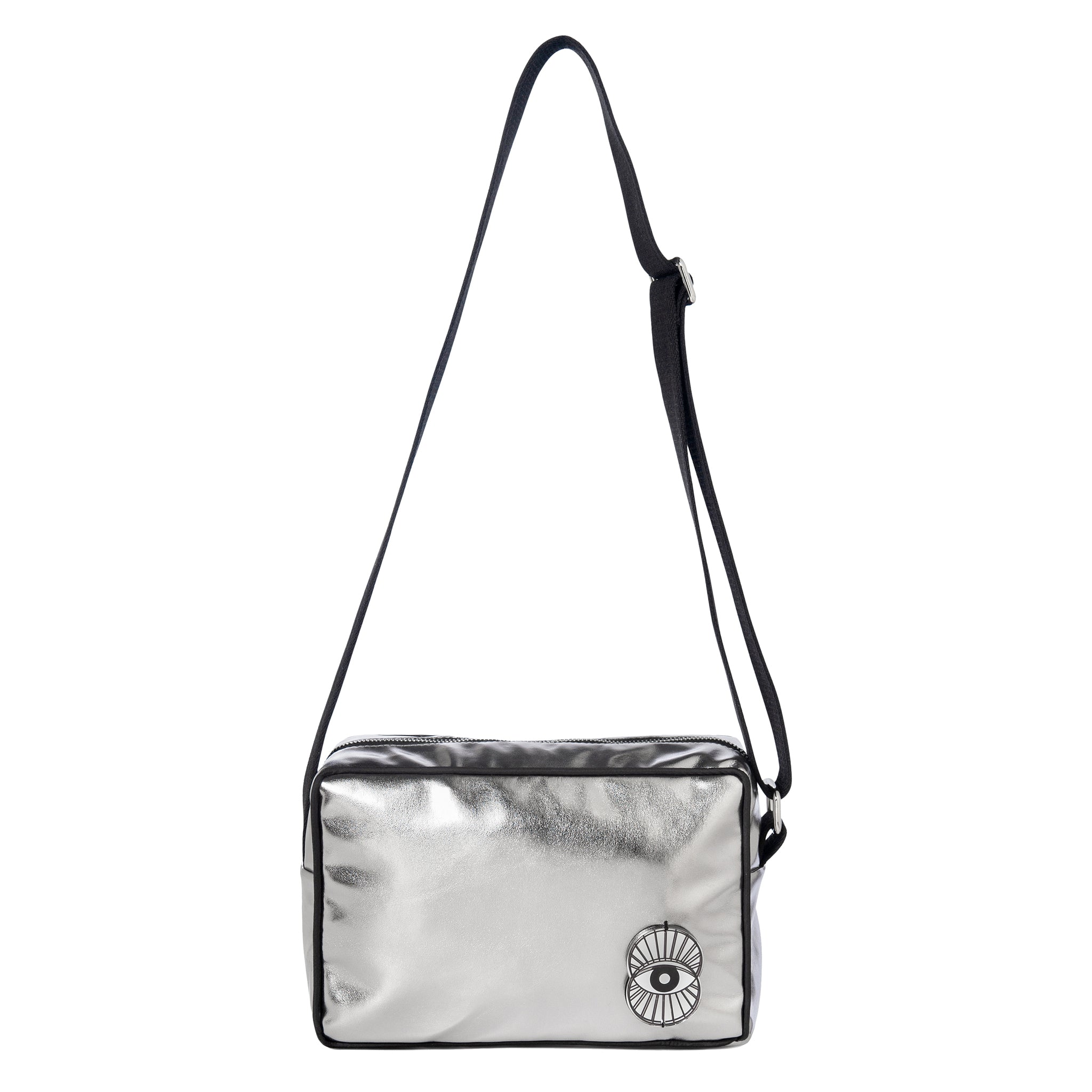 NADIA Shoulder Bag | Dark Silver Mirror Evil Eye