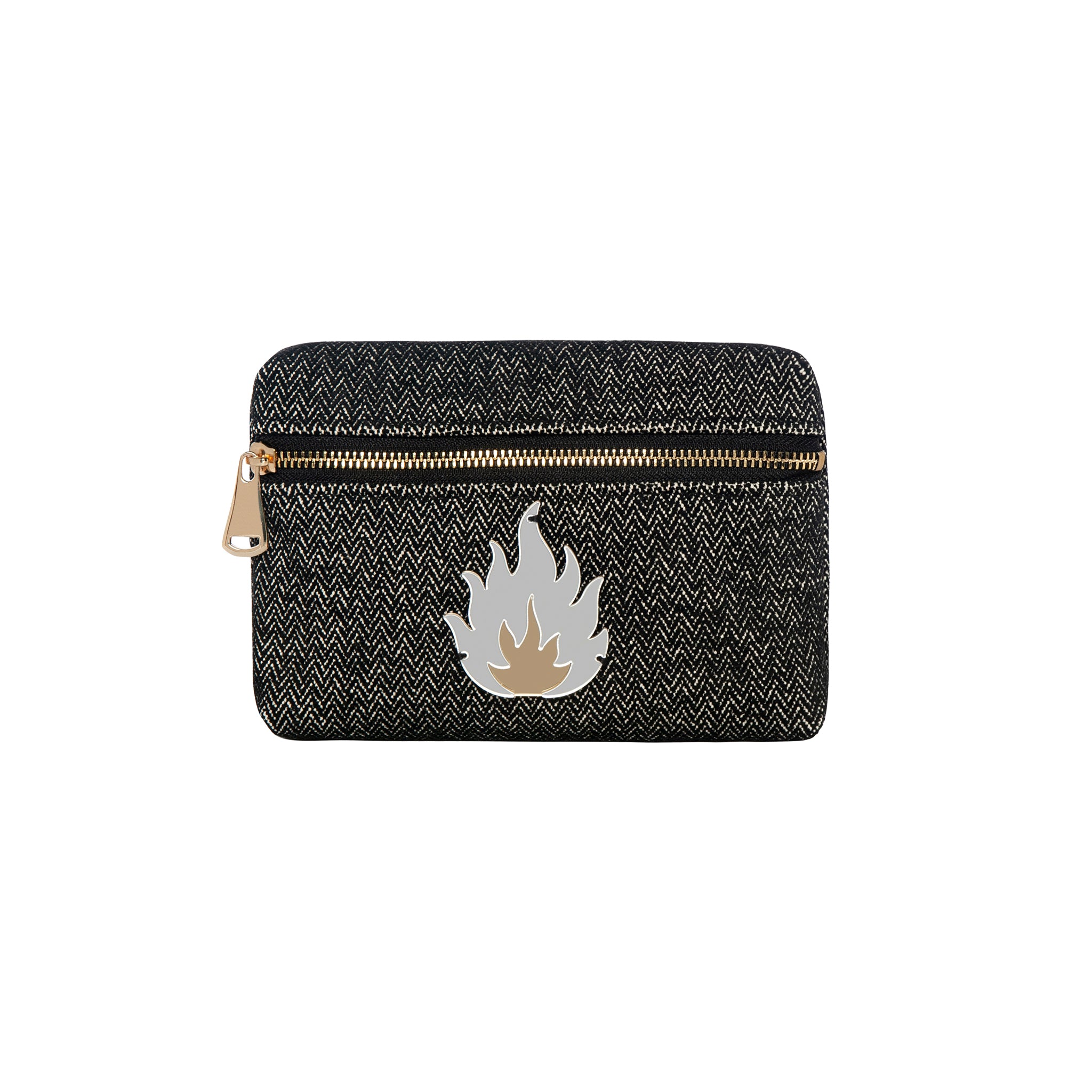NORA Mini Pouch | Black Chevron Flame