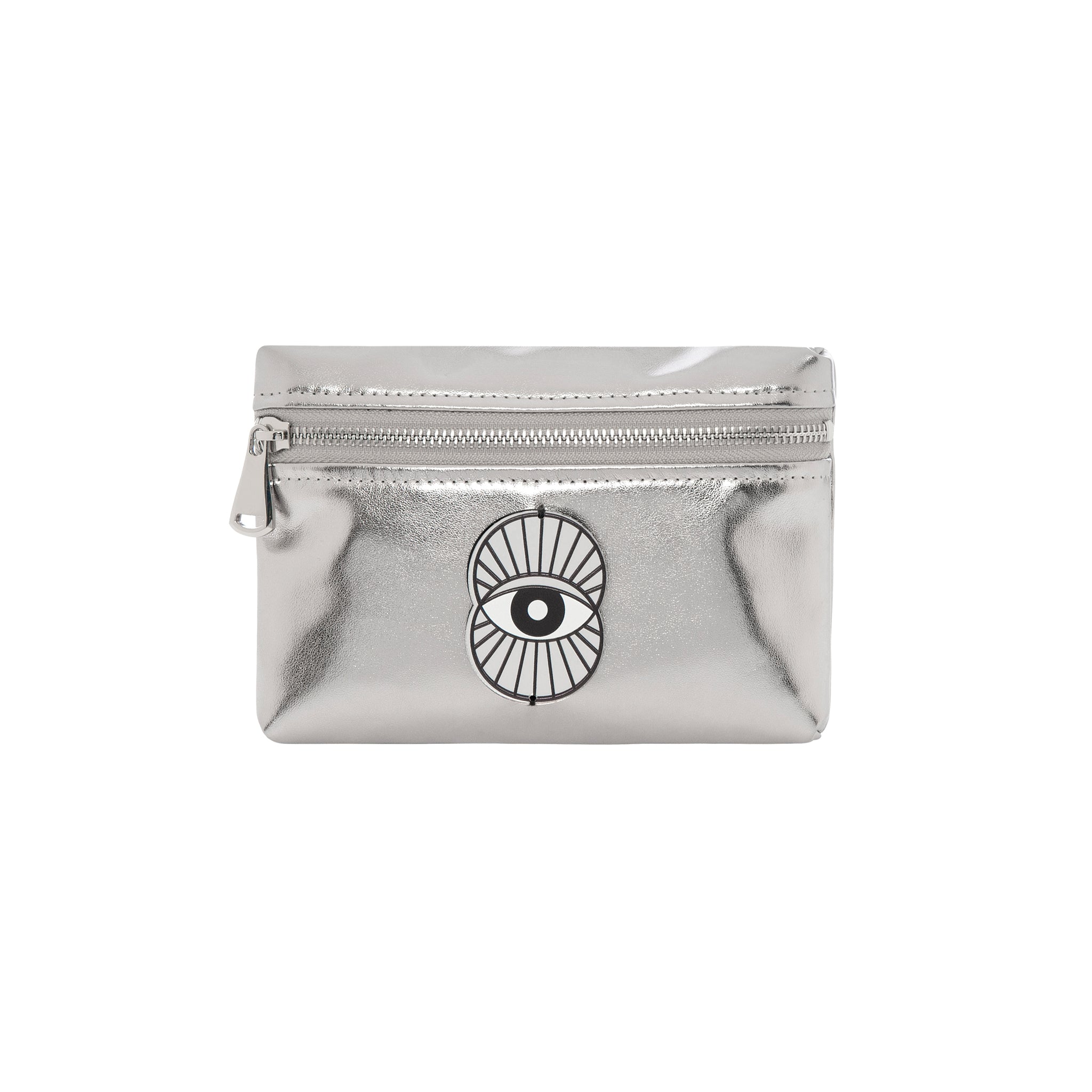NORA Mini Pouch | Dark Silver Mirror Evil Eye