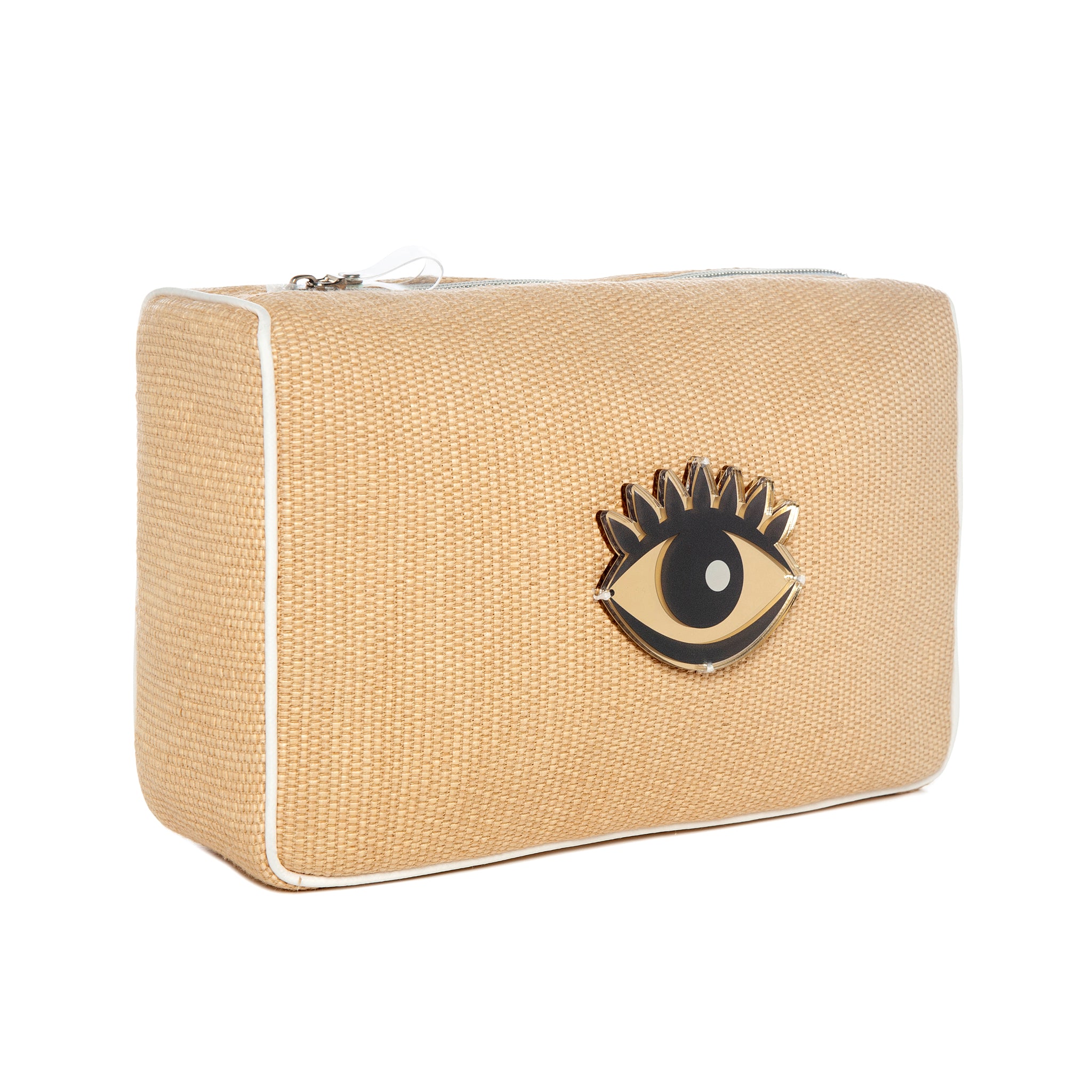 OLIVIA Pouch | Beige Stamp Evil Eye