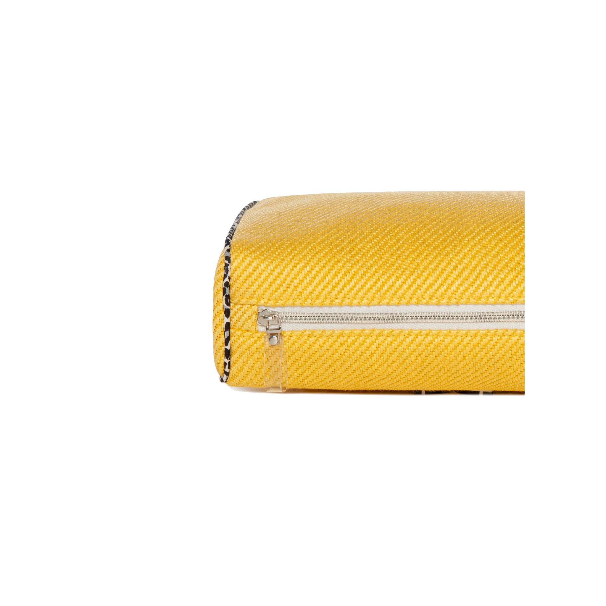 OLIVIA Pouch | Bright Yellow Woven Palm tree