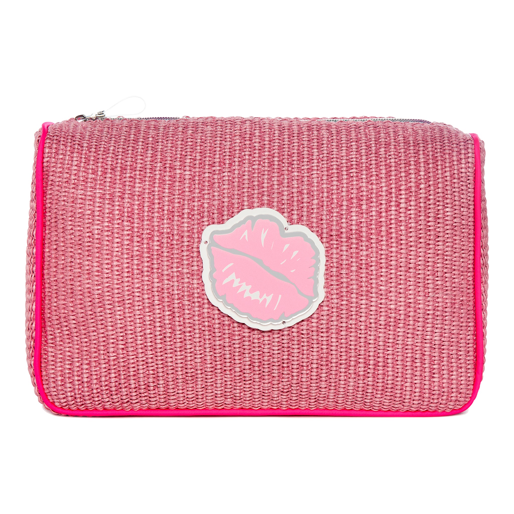 OLIVIA Pouch | Bubblegum Raffia Kiss