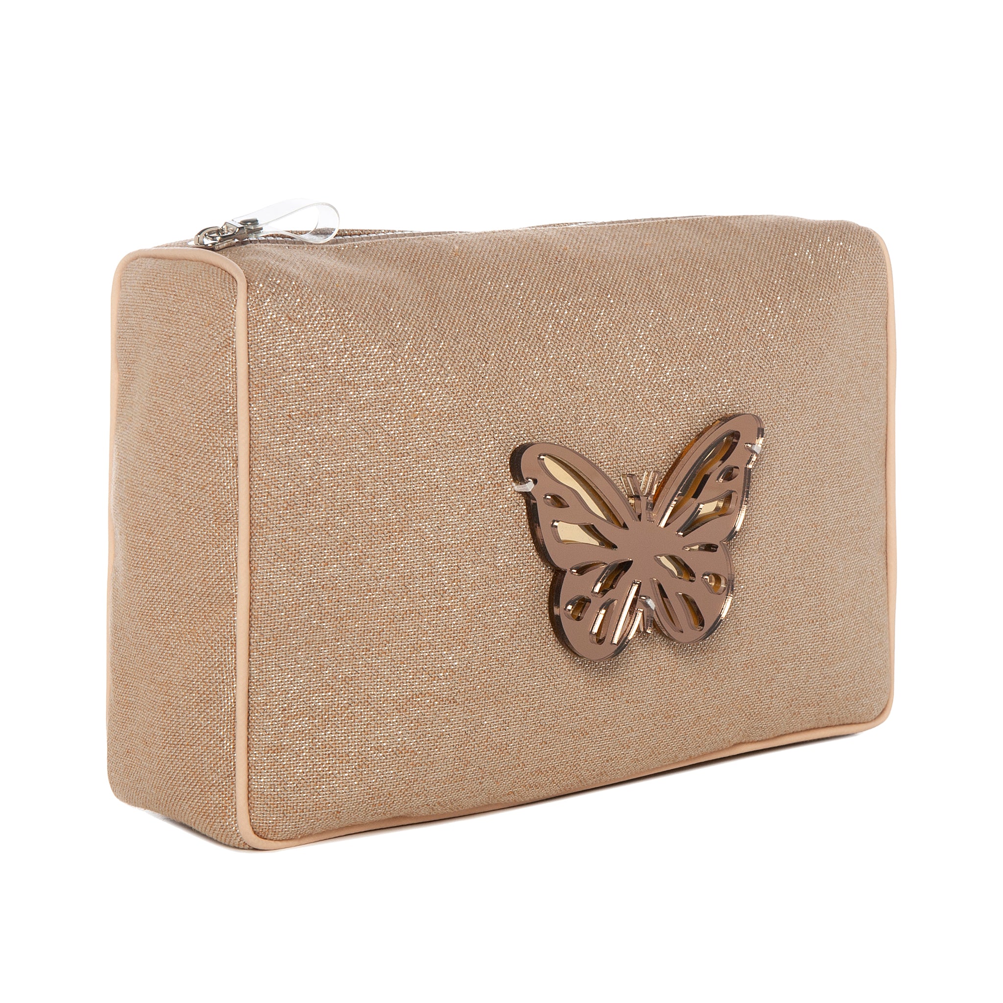 BLAZE Pouch | Shinny Taupe Butterfly