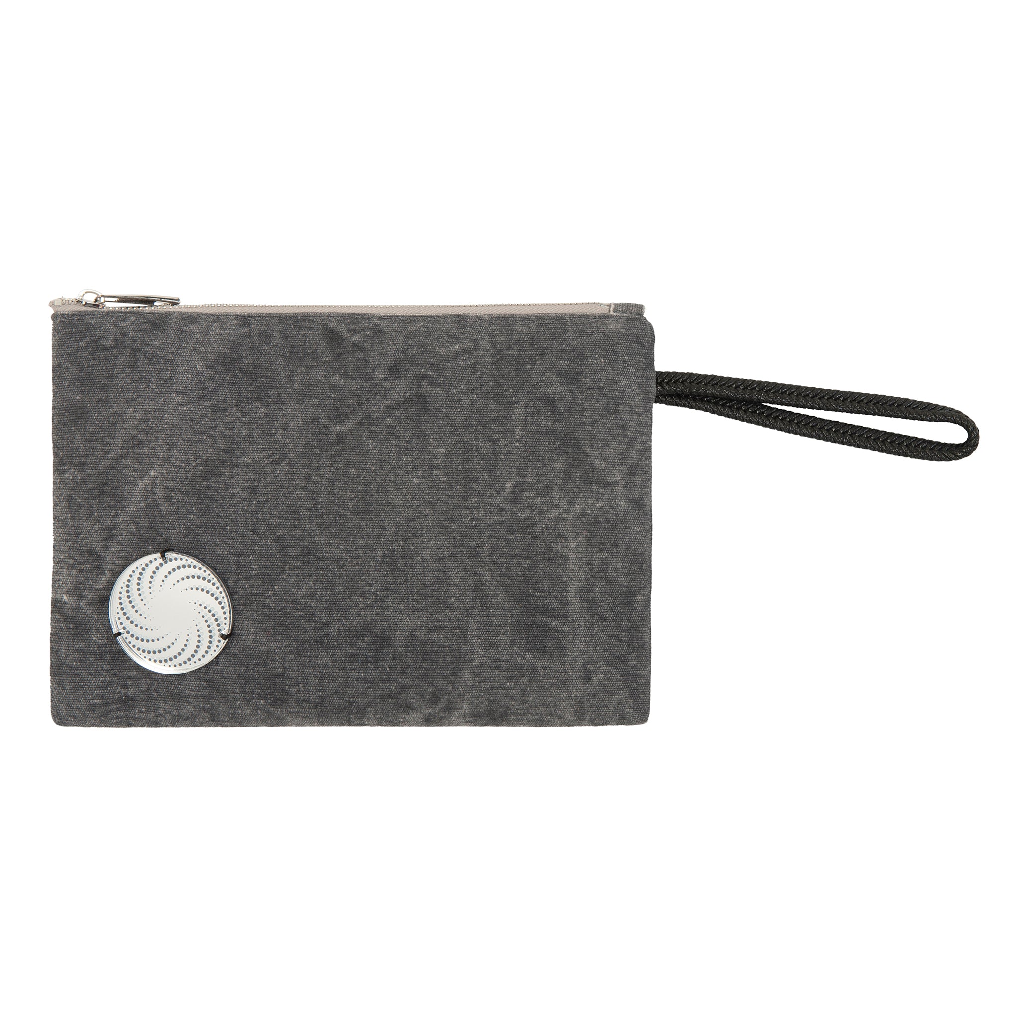 STELLA Pouch | Black Wash Denim Sphere