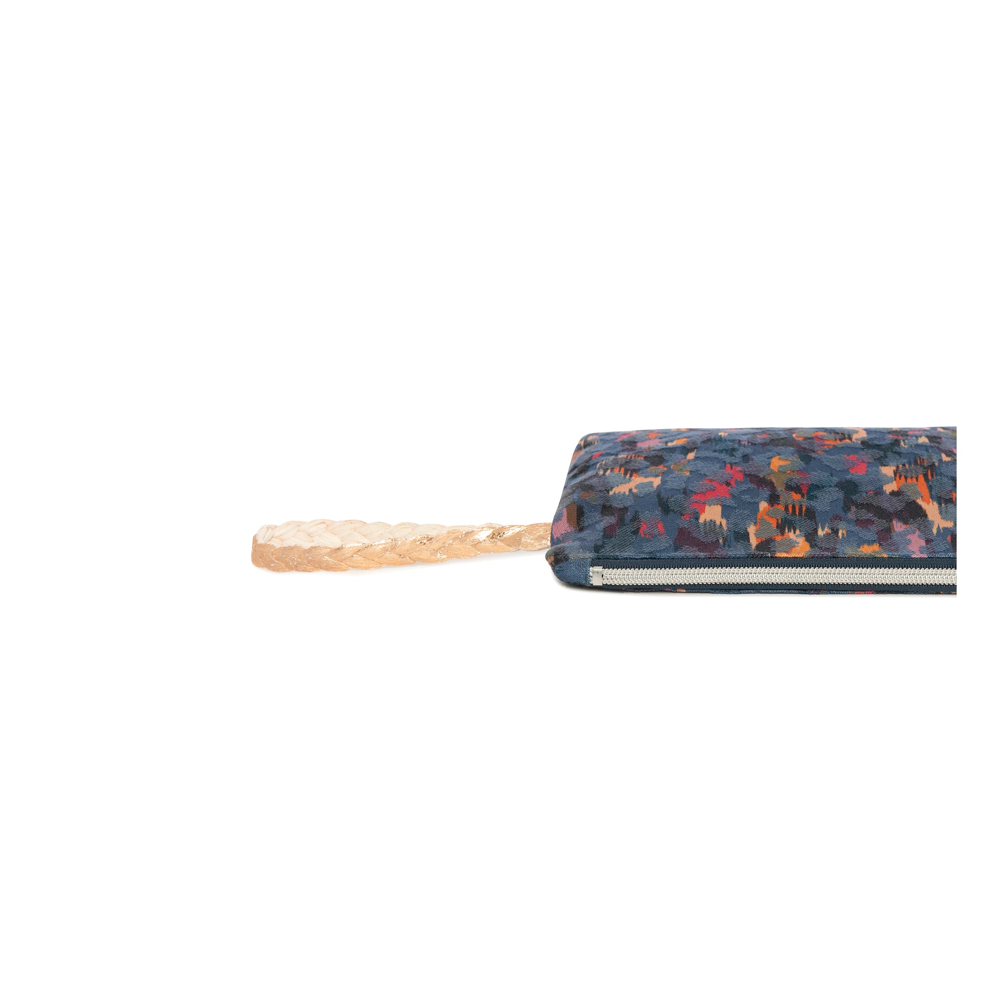 STELLA Pouch | Blue Paint Brush Leaf