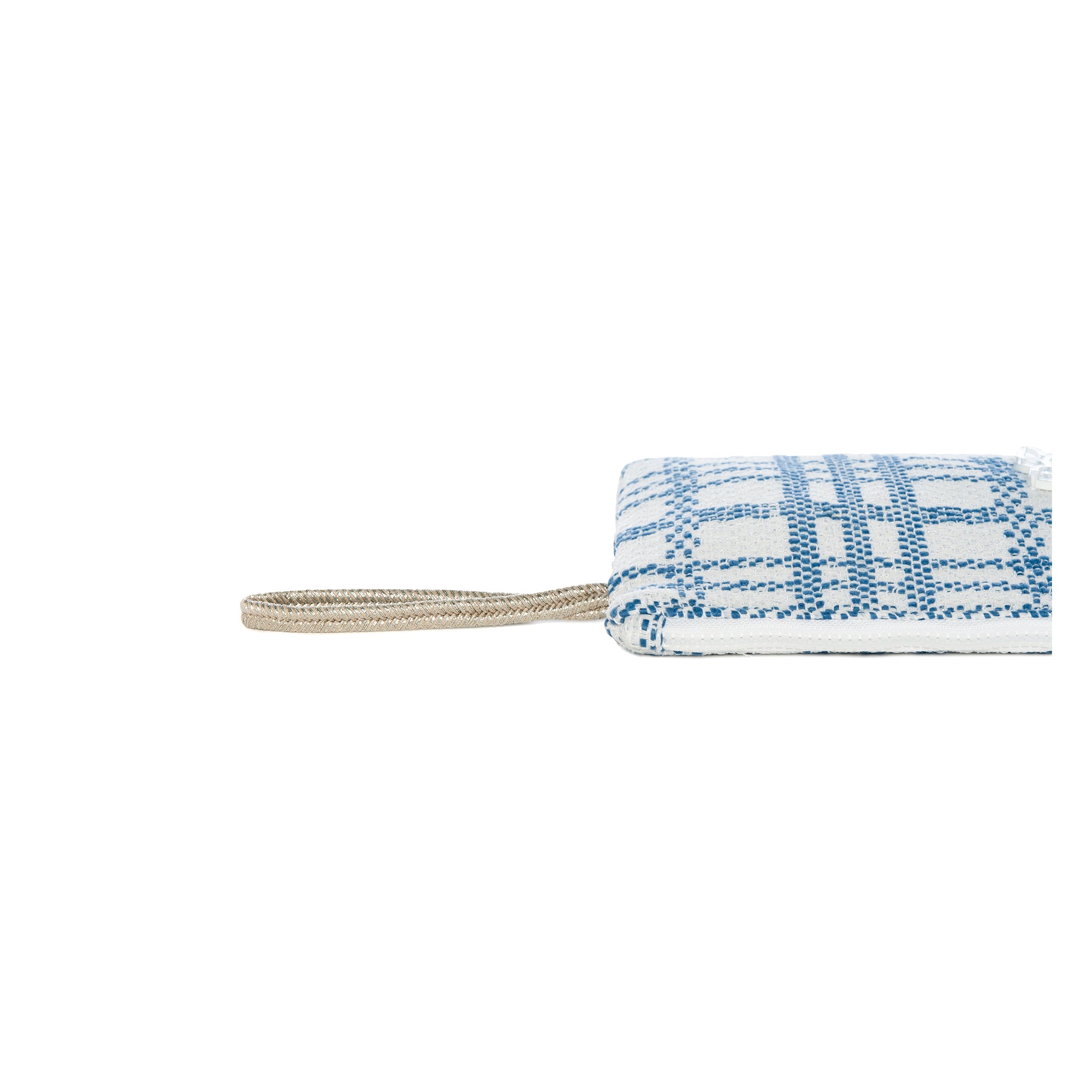 STELLA Pouch | Blue White Check Turtle