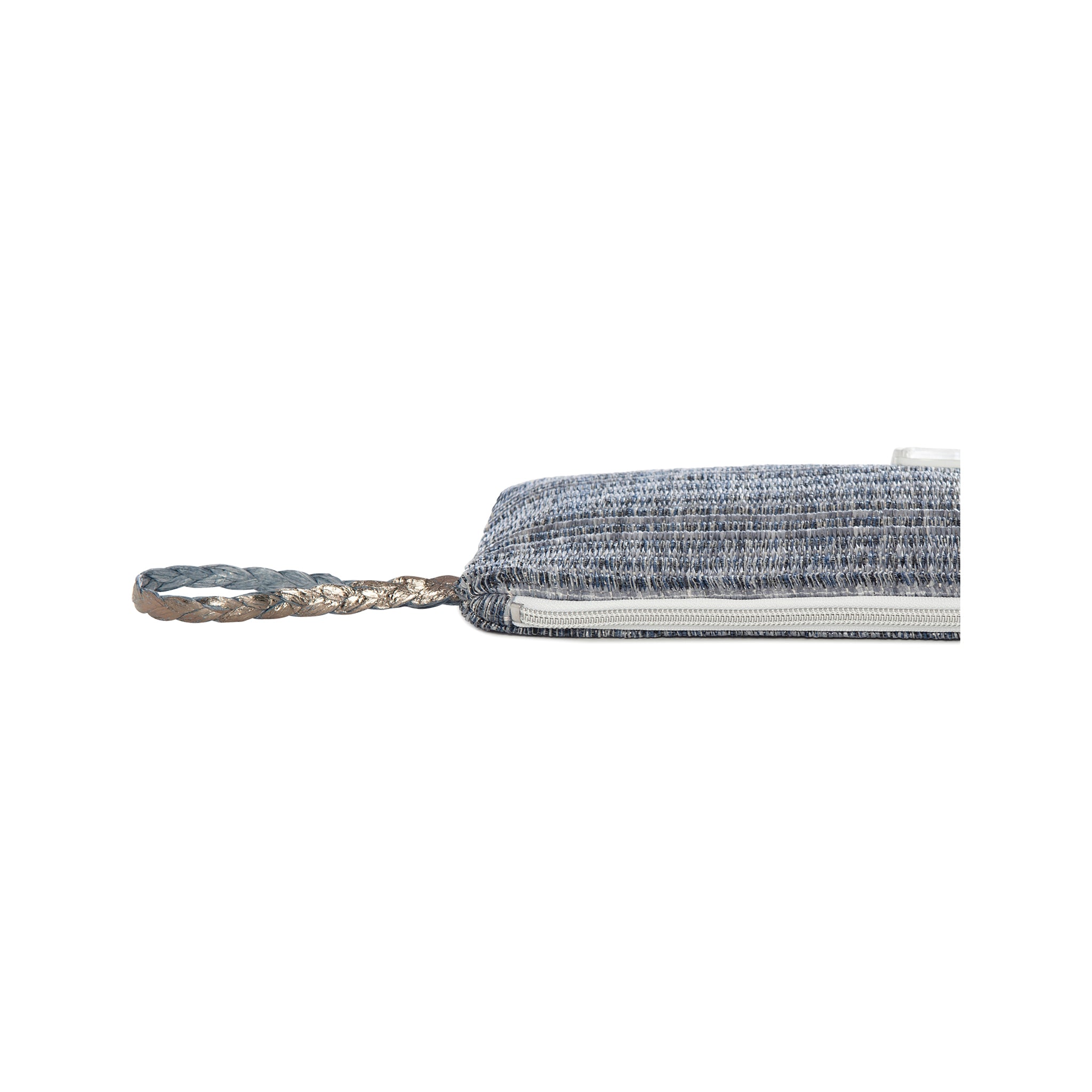 STELLA Pouch | Dark Blue Woven Raffia Glasses