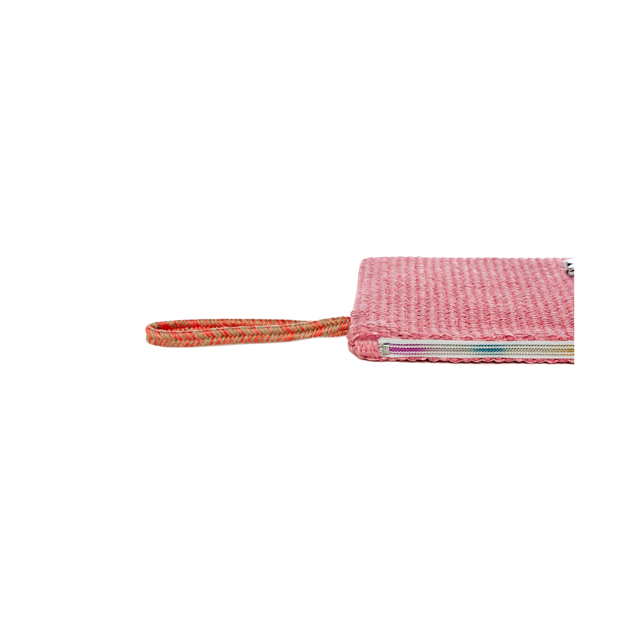 STELLA Pouch | Bubblegum Raffia Evil Eye