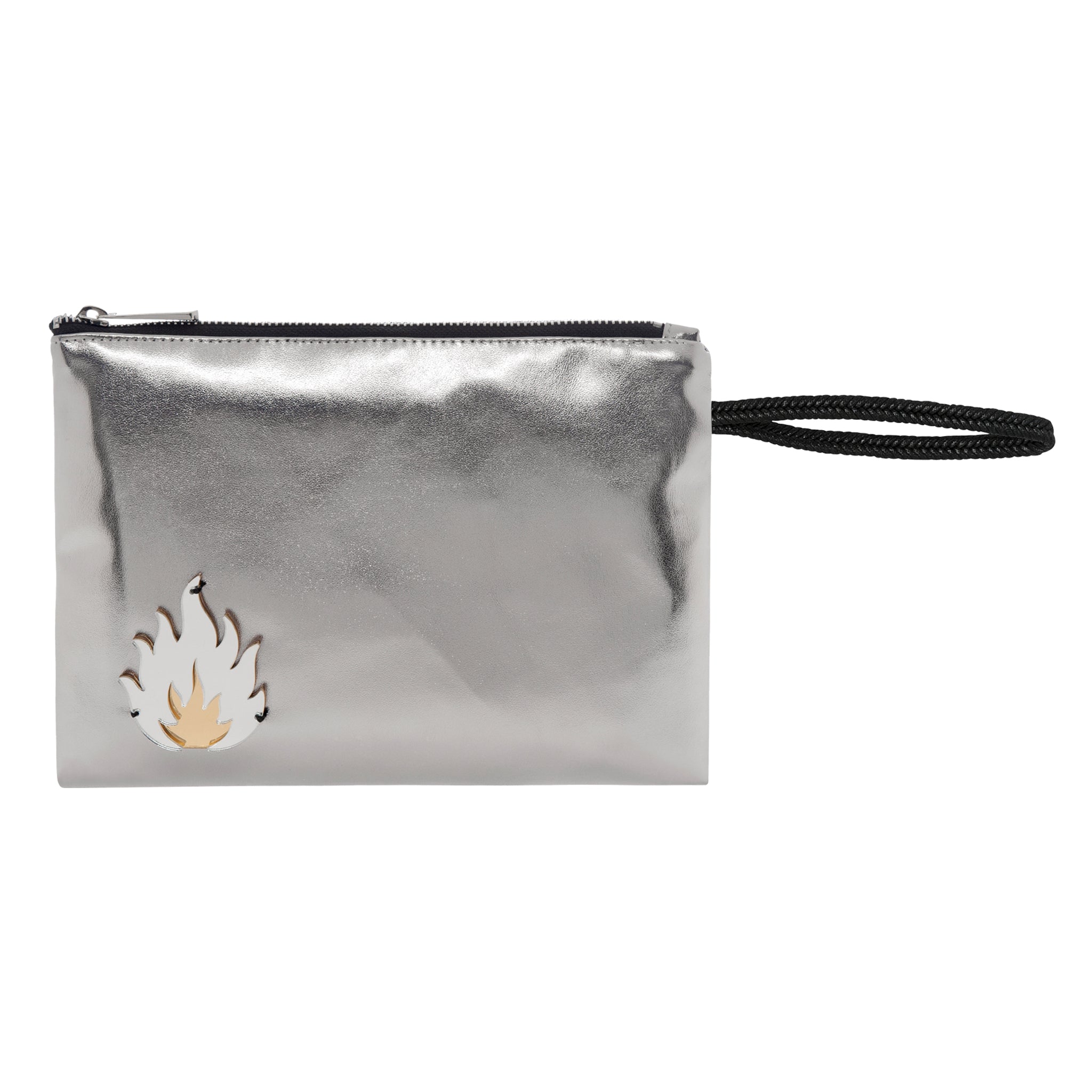 STELLA Pouch | Dark Silver Mirror Flame