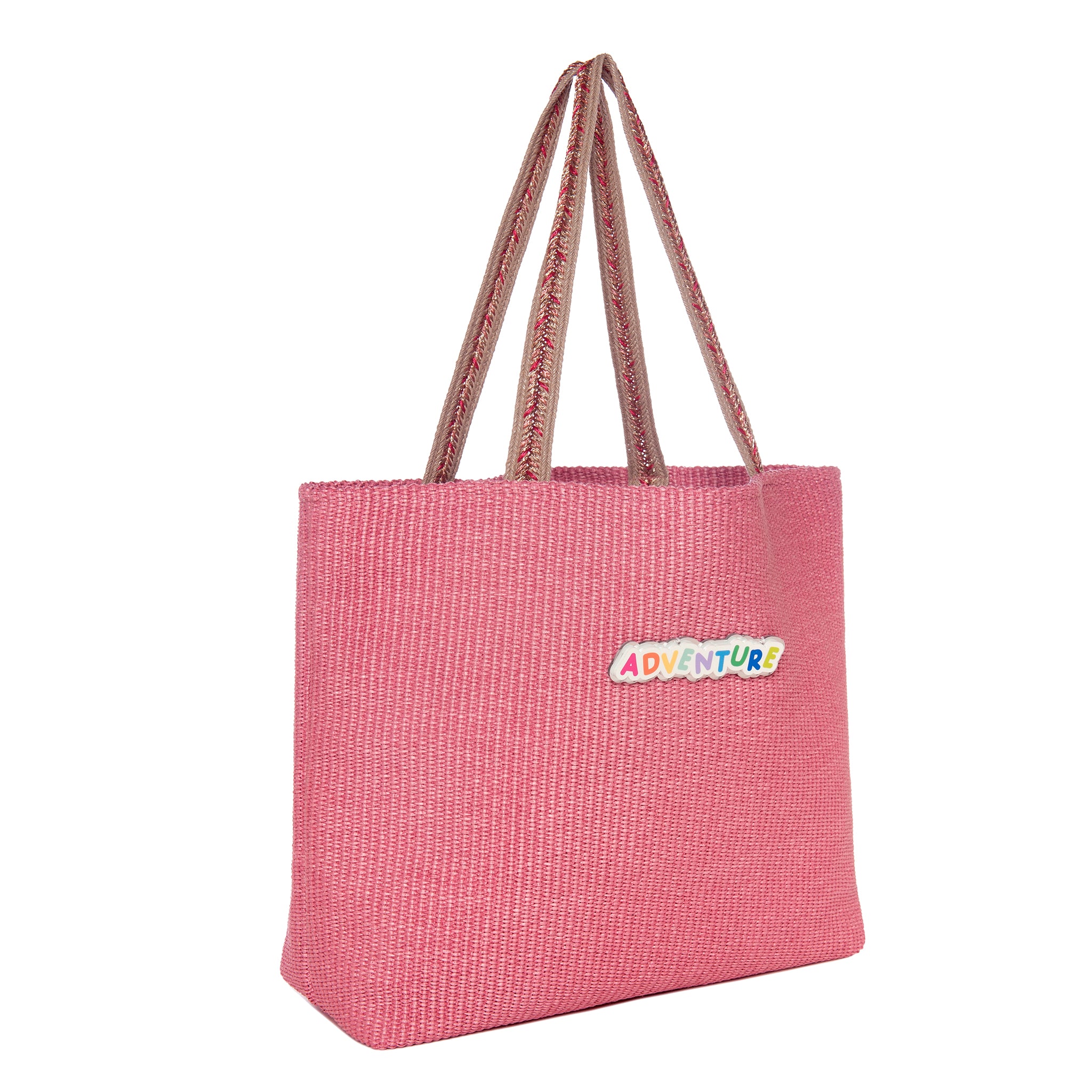 URBAN Large Tote bag | Bubblegum Raffia Adventure