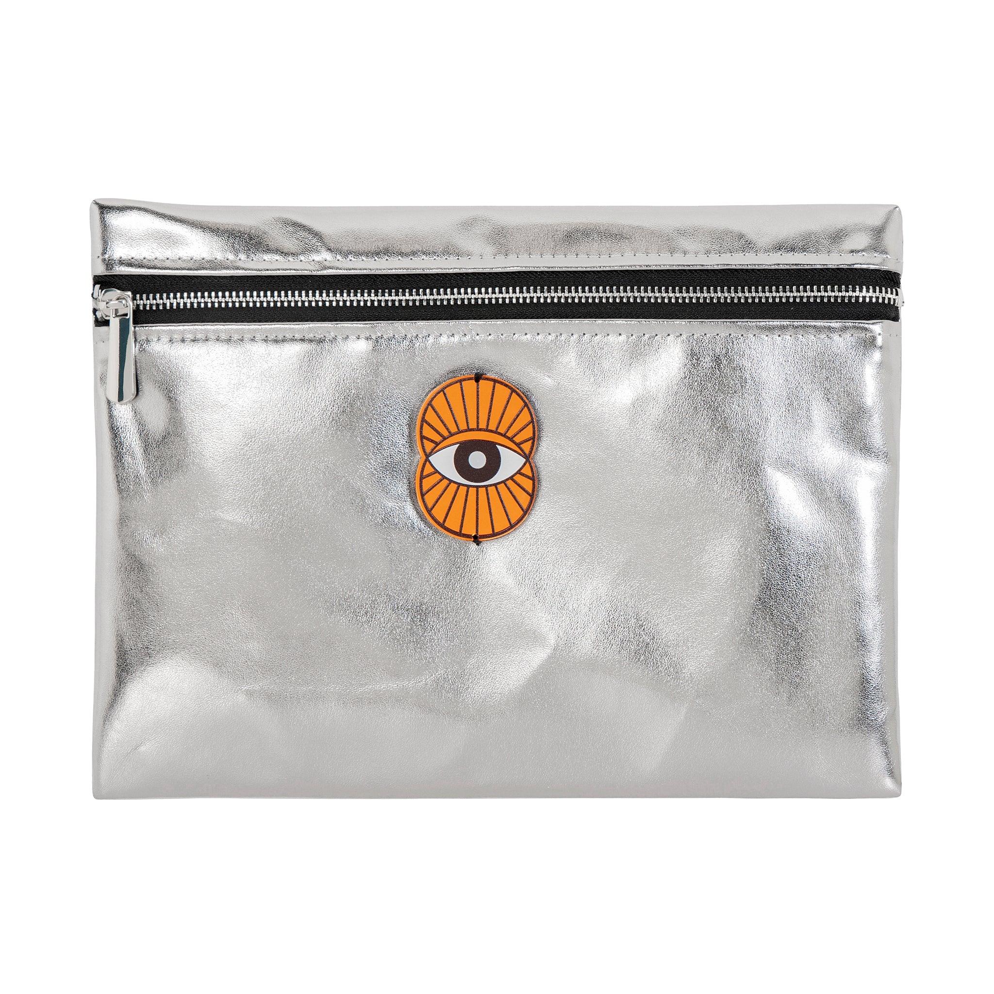 VIOLET Pouch | Dark Silver Mirror Evil Eye