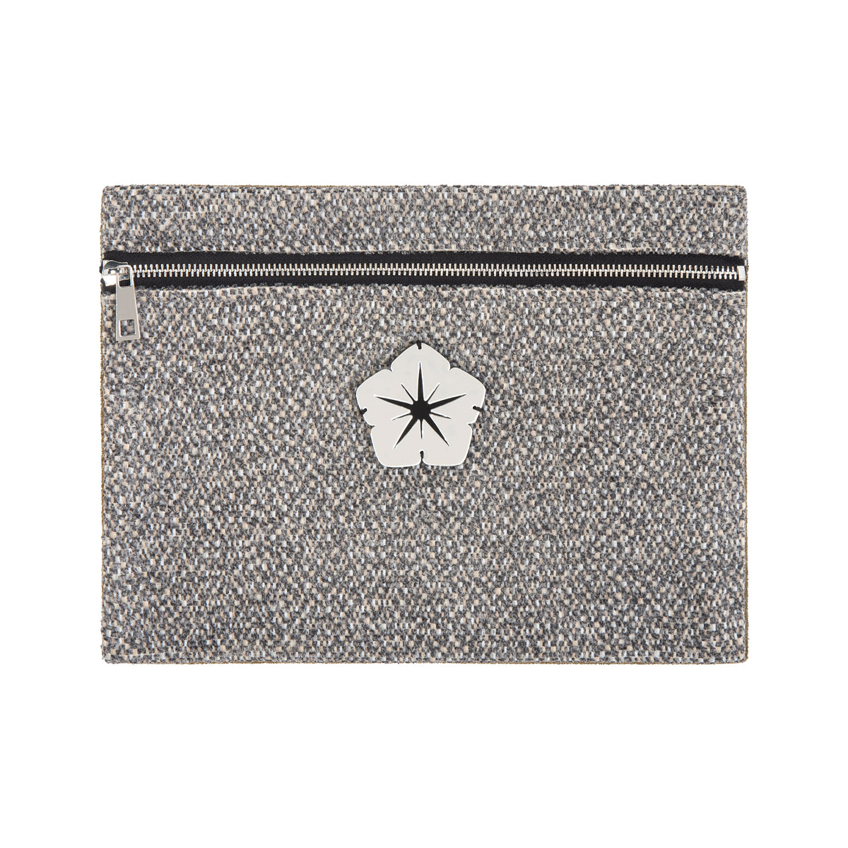VIOLET Pouch | Mixed Grey Dots Flower