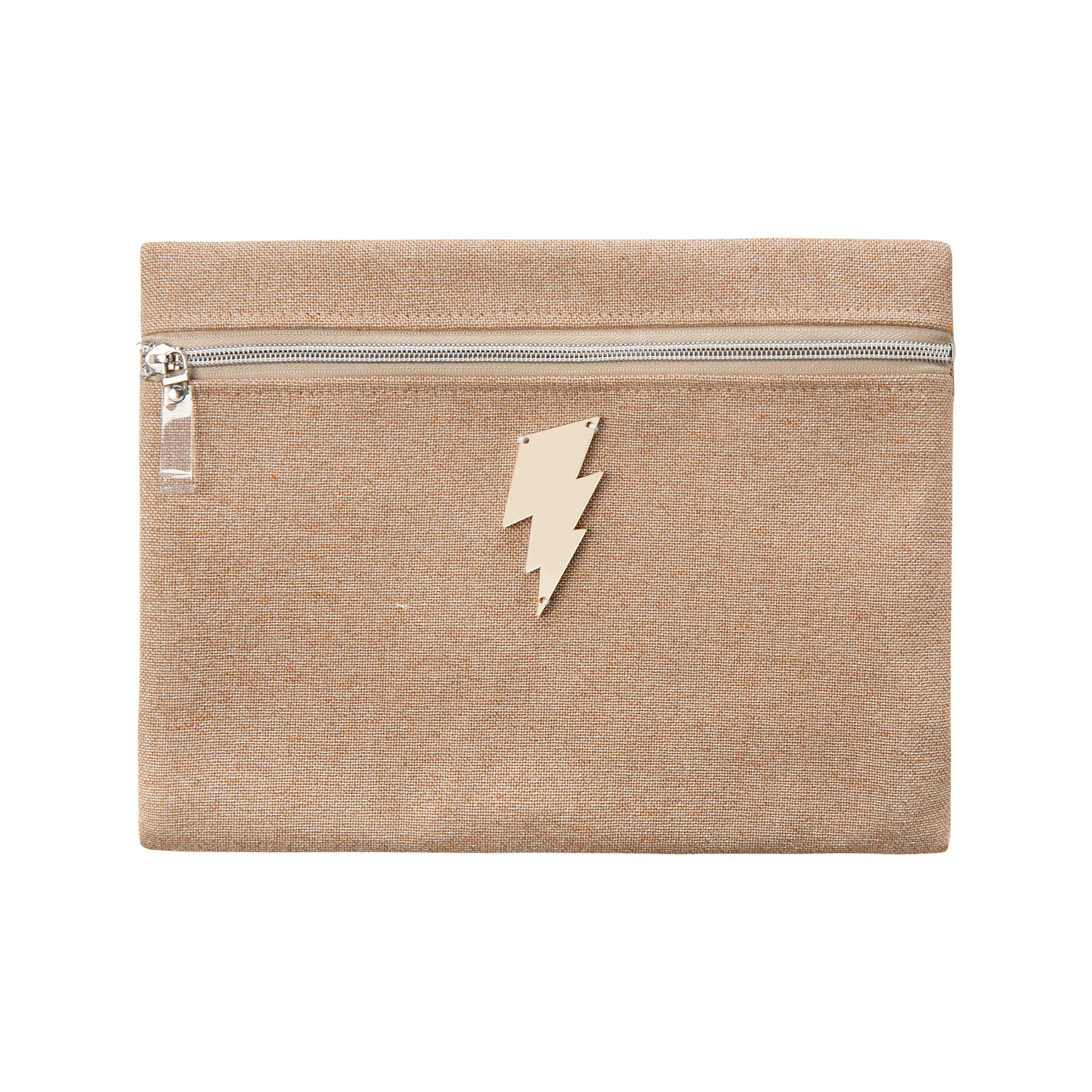 VIOLET Pouch | Shinny Taupe Lightning