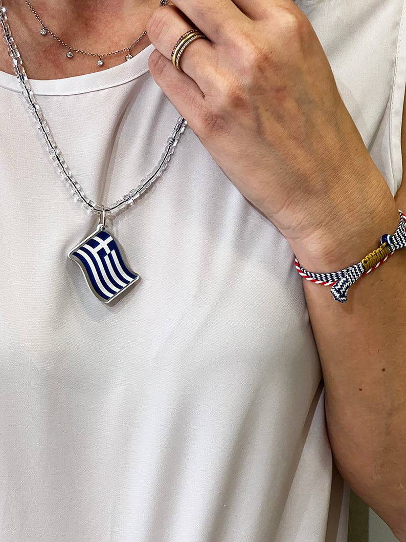 Charm Necklace | Greek Flag