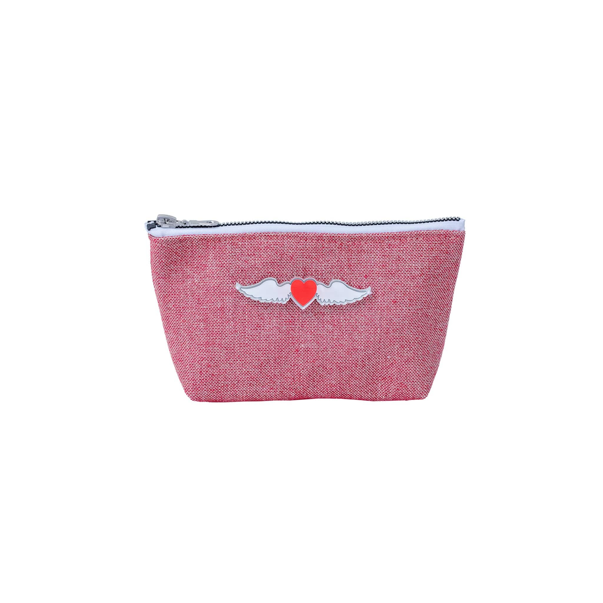 Evie pouch | Red sparkle heart with wings