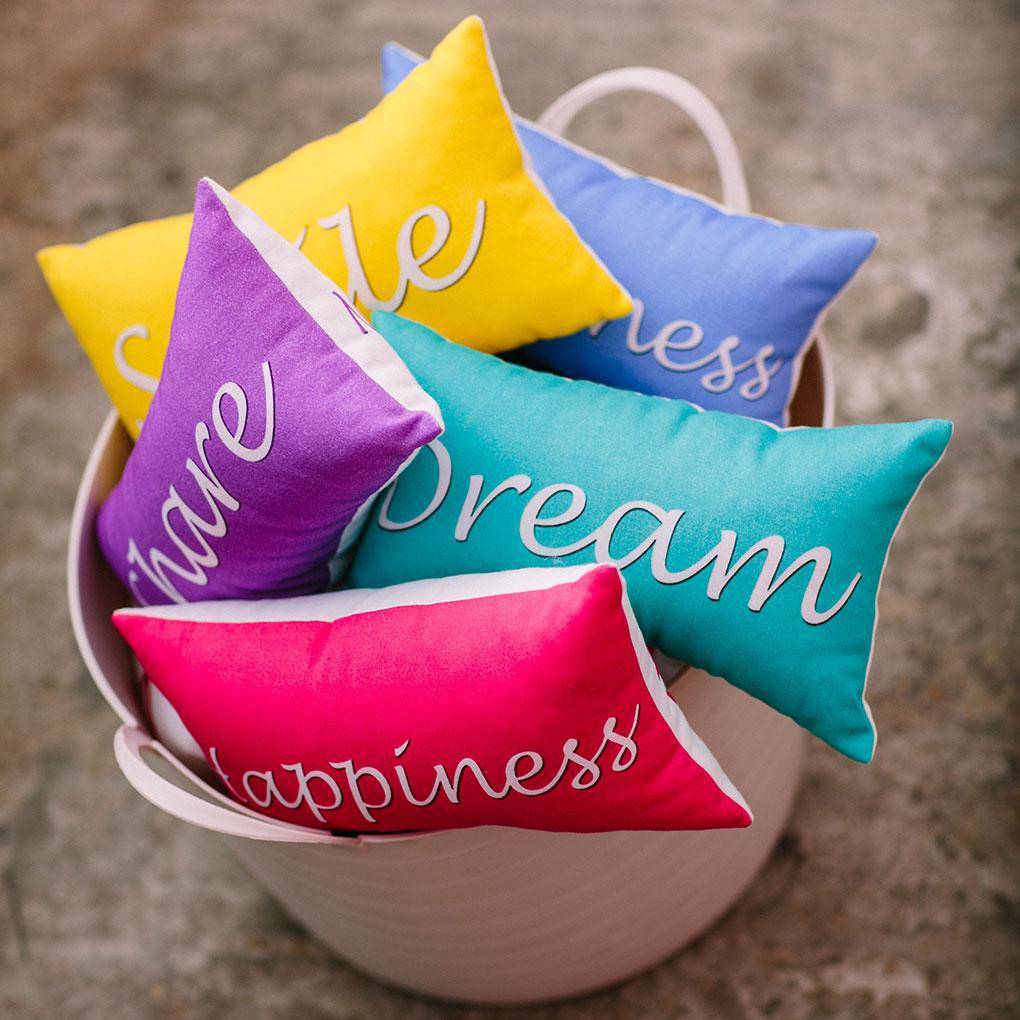 FABRIC WISH PILLOW | LAUGH LILAC