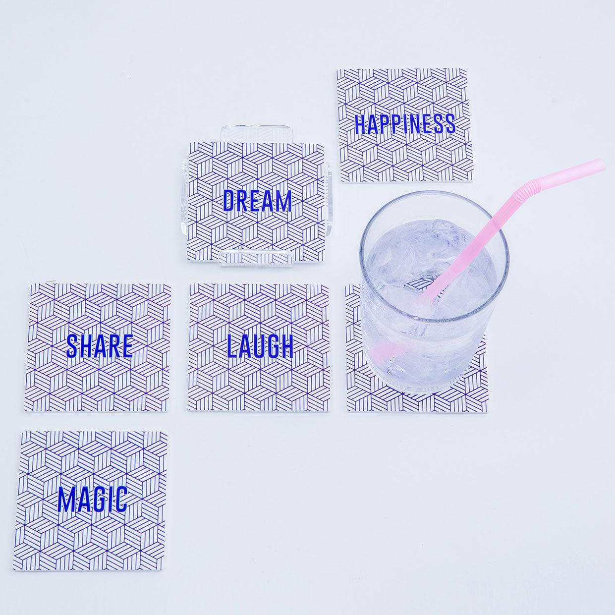 CAPRICE Coaster Set | Geometric Blue