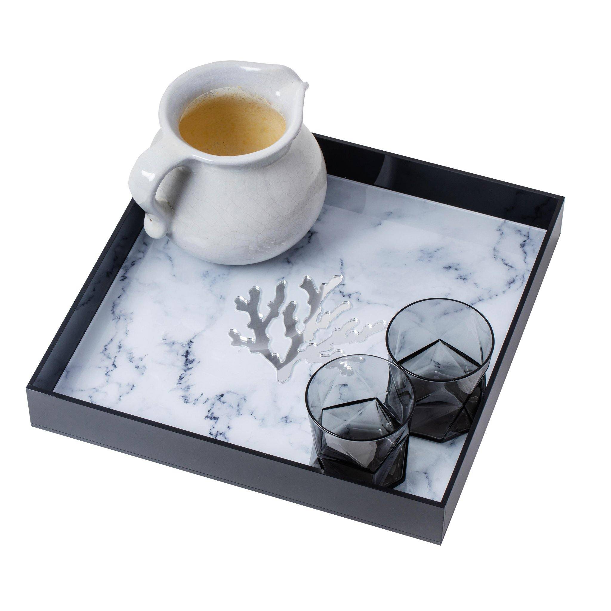 ALICIA Tray | Marble Coral Clear