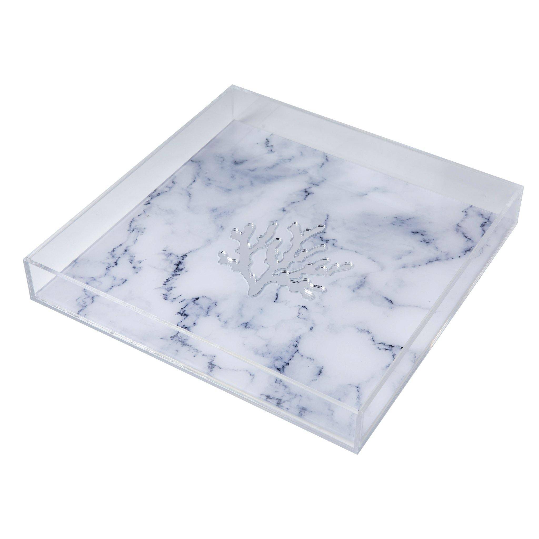 ALICIA Tray | Marble Coral Clear