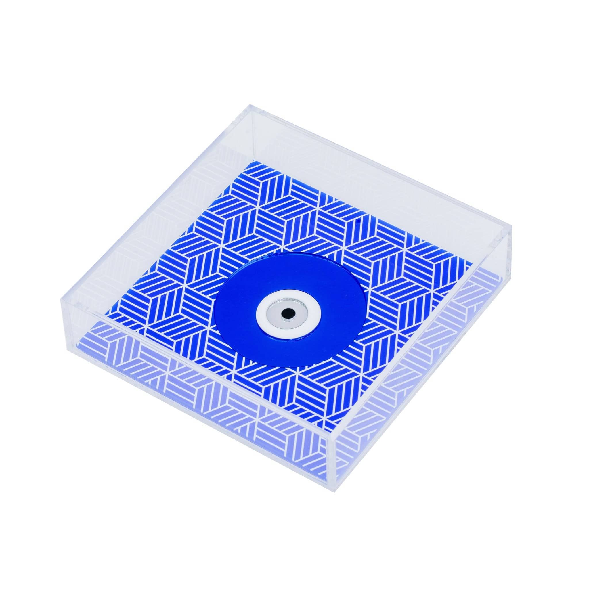 DORETE Tray | Blue Geometric Blue Evil Eye