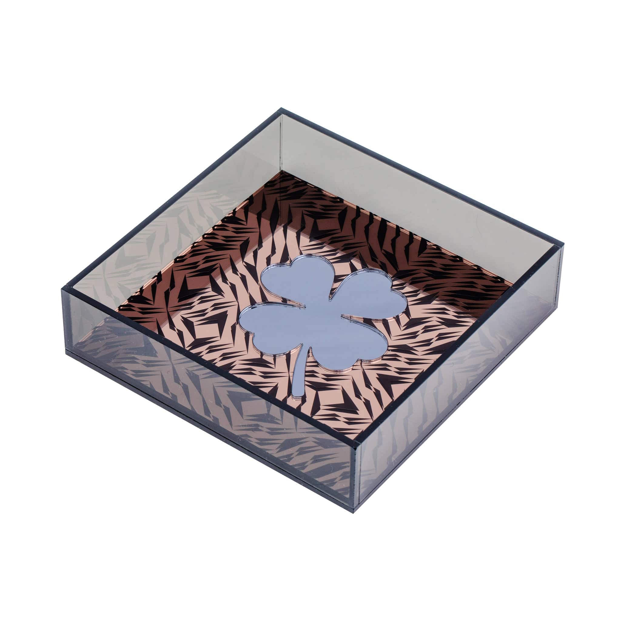 DORETE Tray |  Bronze Spikes Dark Grey Clover