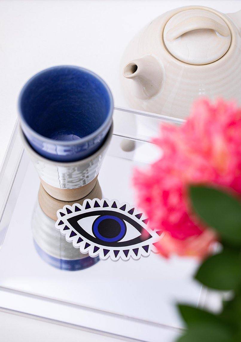 DORETE Tray | White Hala Evil Eye