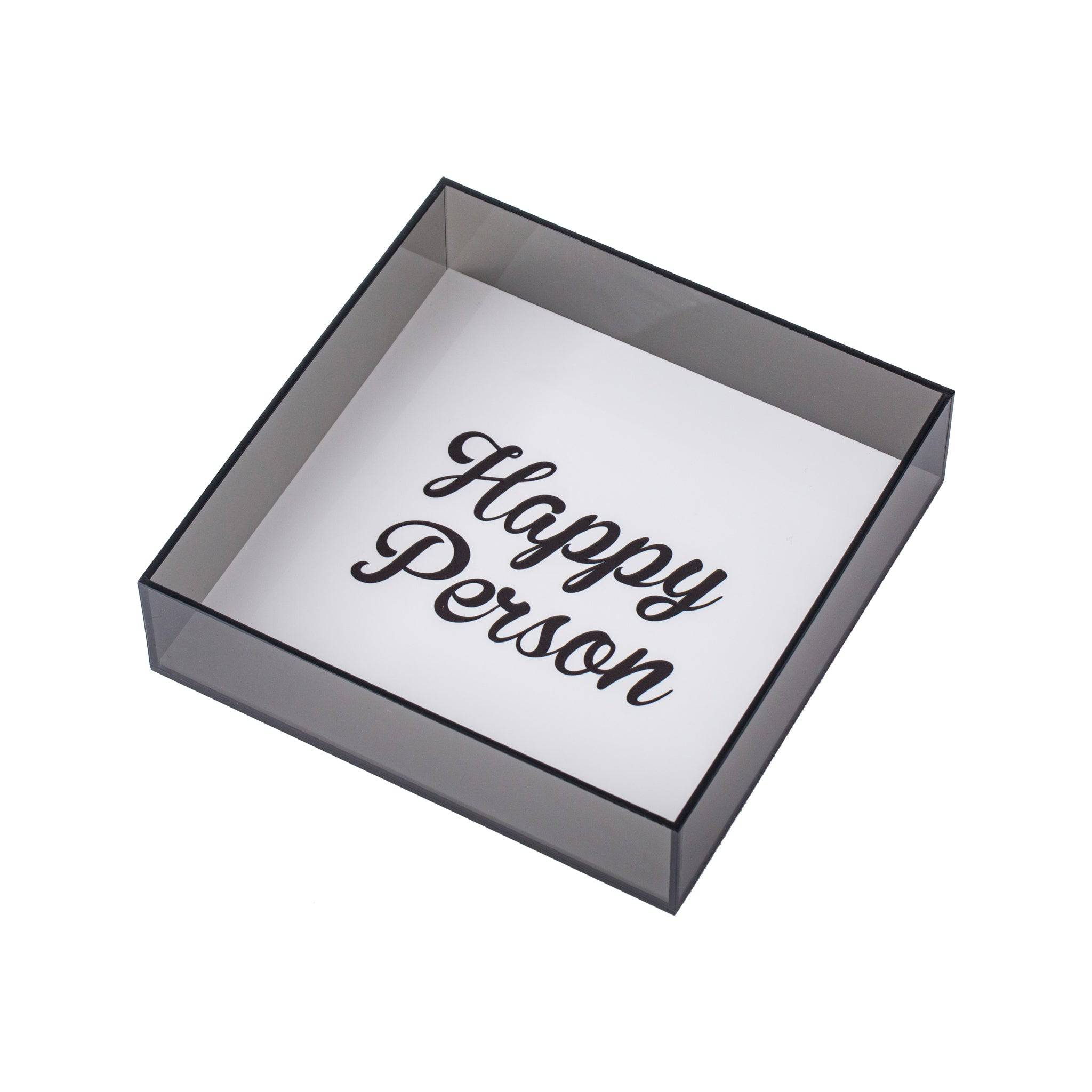 DORETE Tray | White Black Happy Person