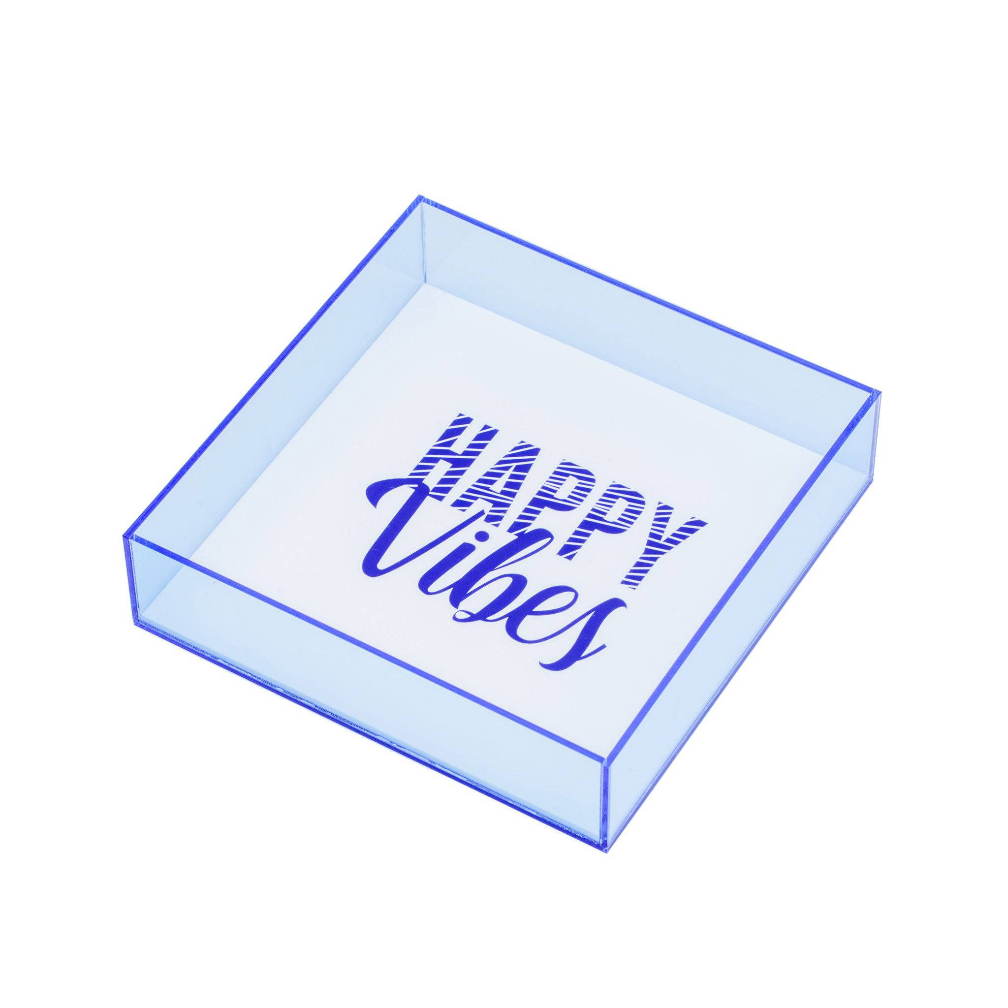 DORETE Tray | White Blue Happy Vibes