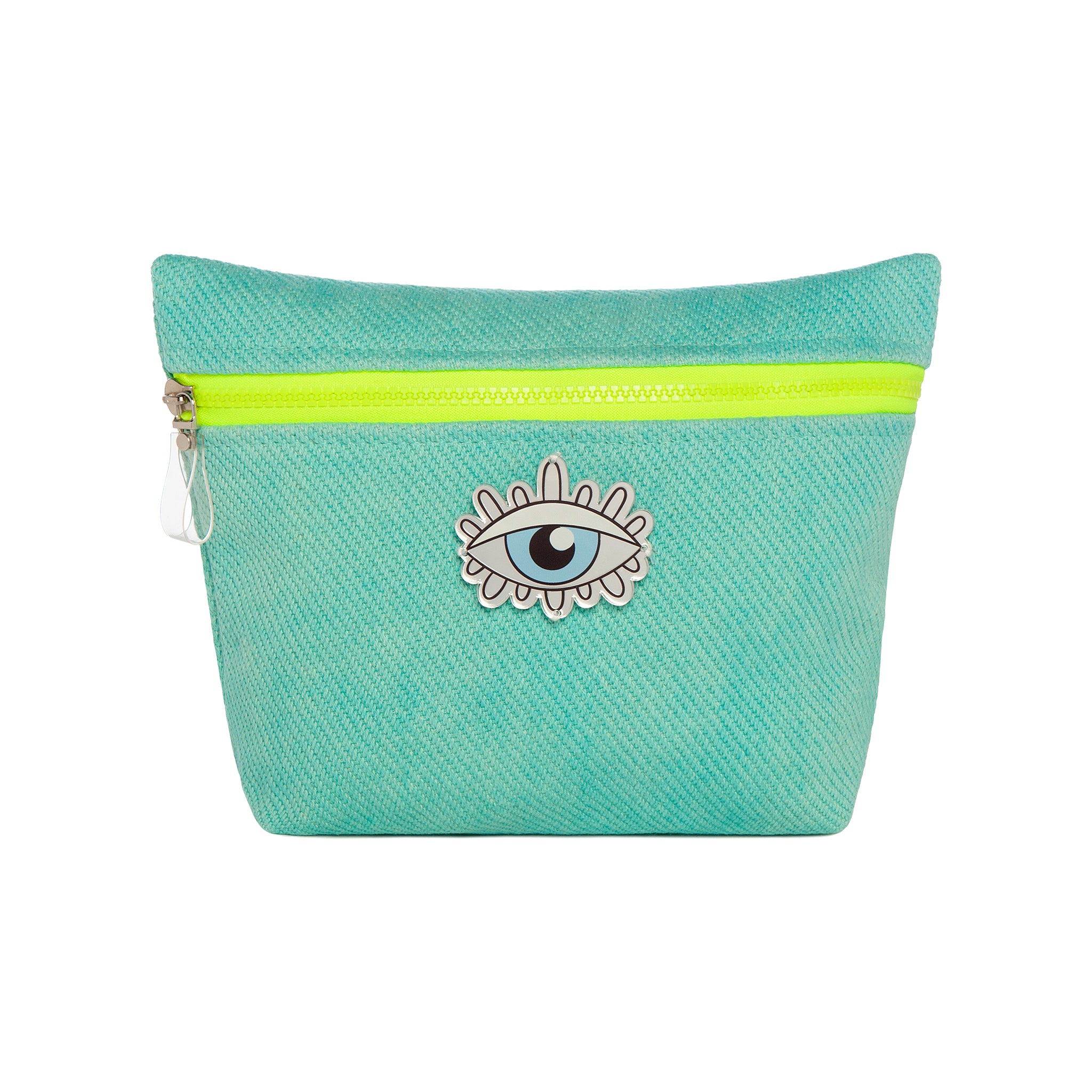 ALEXA Pouch | Aqua Diagonal Evil Eye