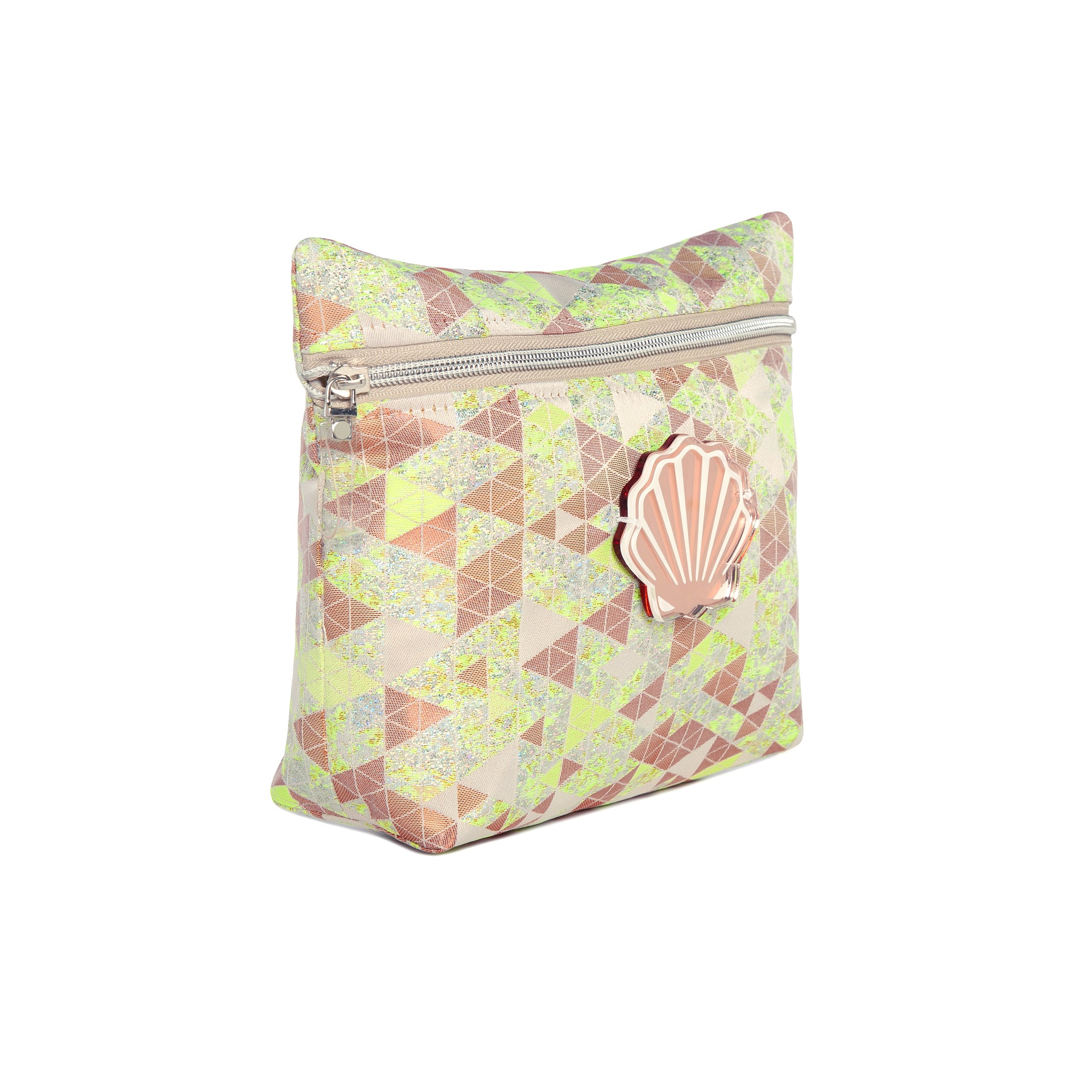 ALEXA Pouch | Bronze Triangles Shell