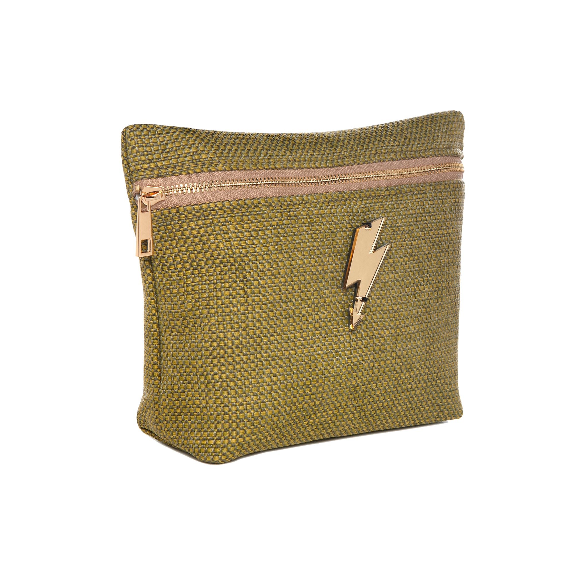 ALEXA Pouch | Olive Woven Arrow Lightning