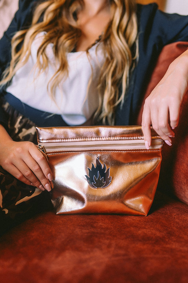 ALEXA Pouch | Rose Gold Mirror Flame