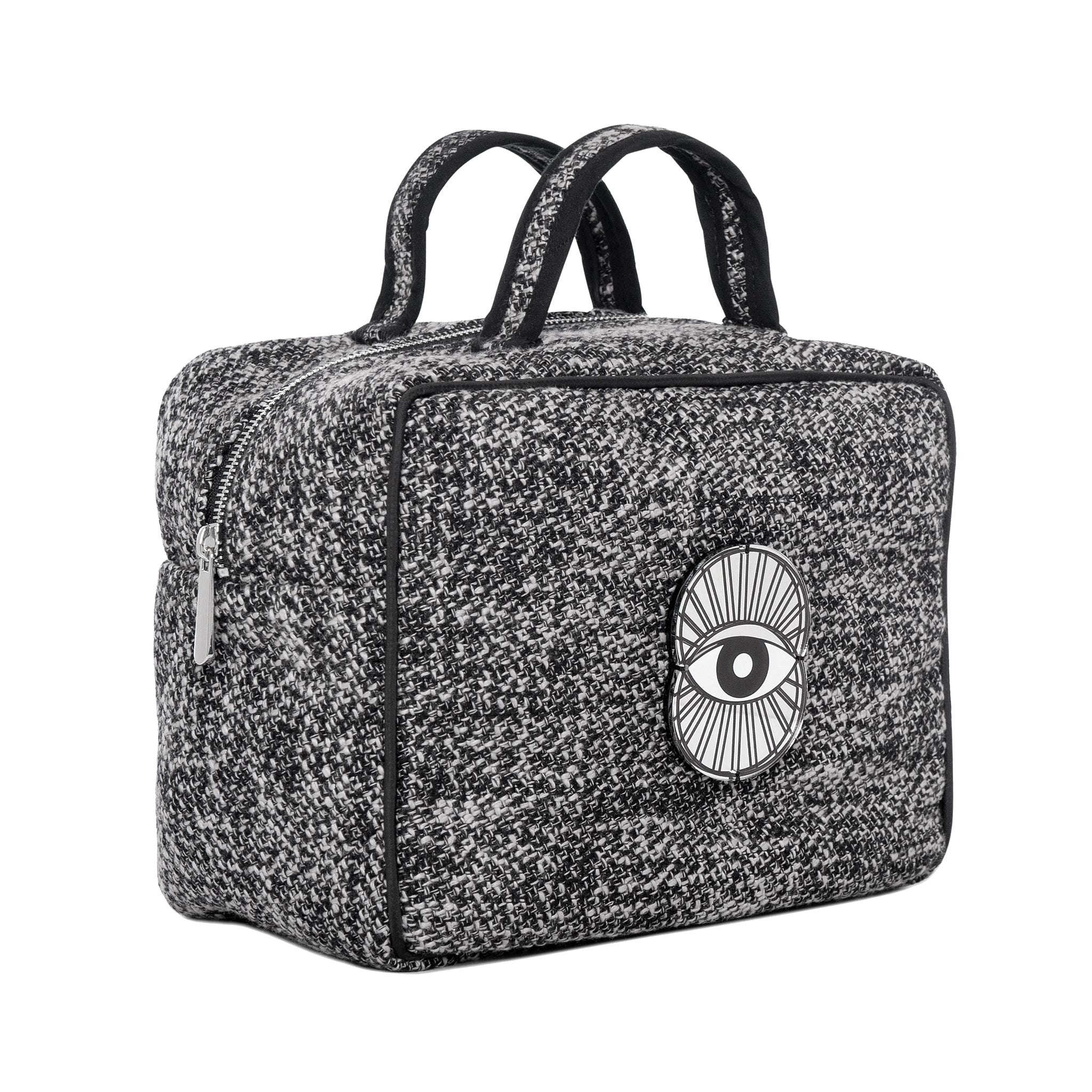 ATLAS Vanity Bag | Black White Woven Evil Eye