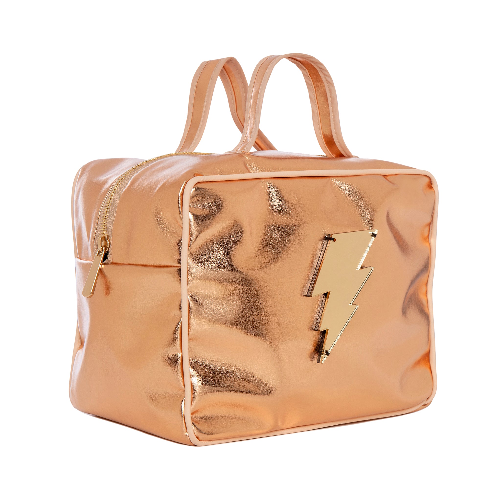 ATLAS Vanity Bag | Rose Gold Mirror Lightning