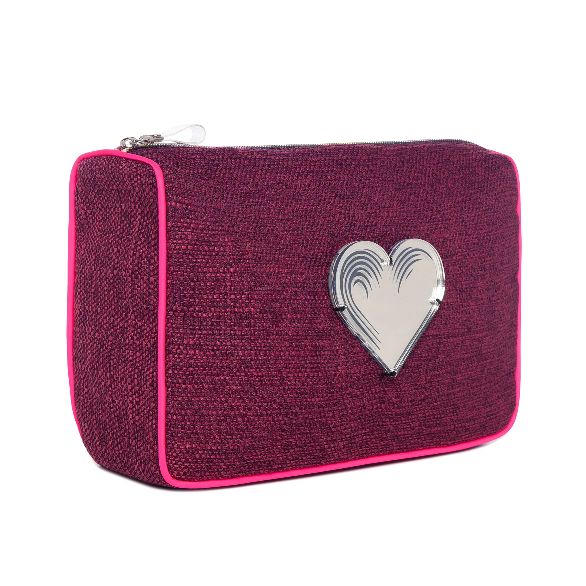 BLAZE Pouch | Dark Fuchsia Woven Heart