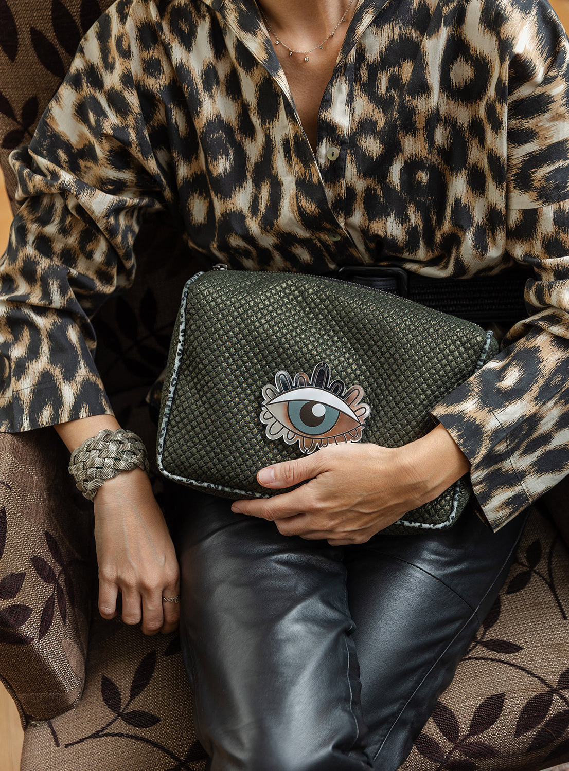 BLAZE Pouch | Shinny Dark Green Evil Eye